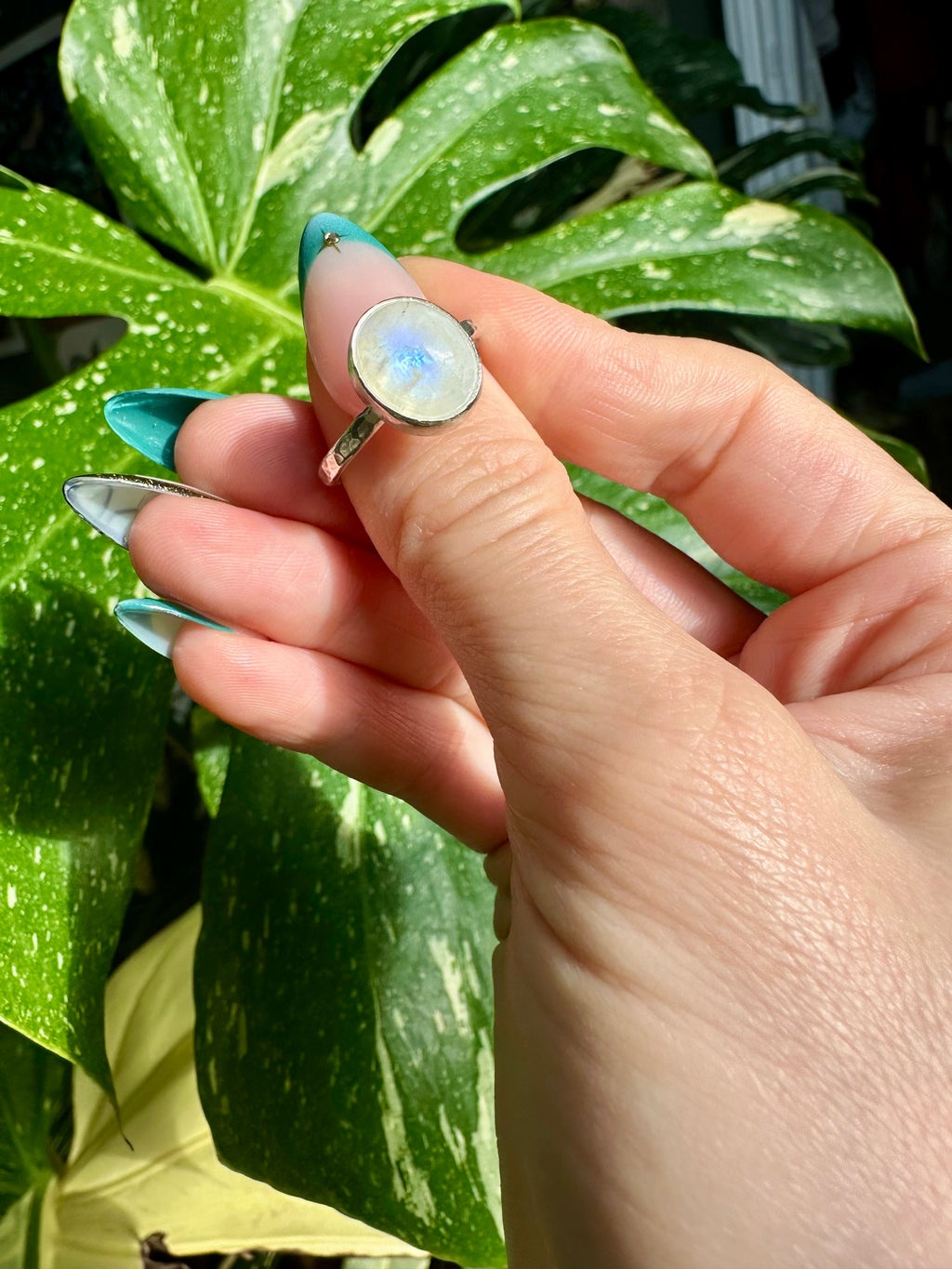 moonstone sterling silver ring size 9