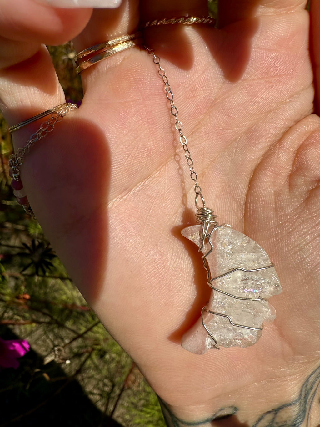 *one of one* quartz moon drop necklace in sterling silver