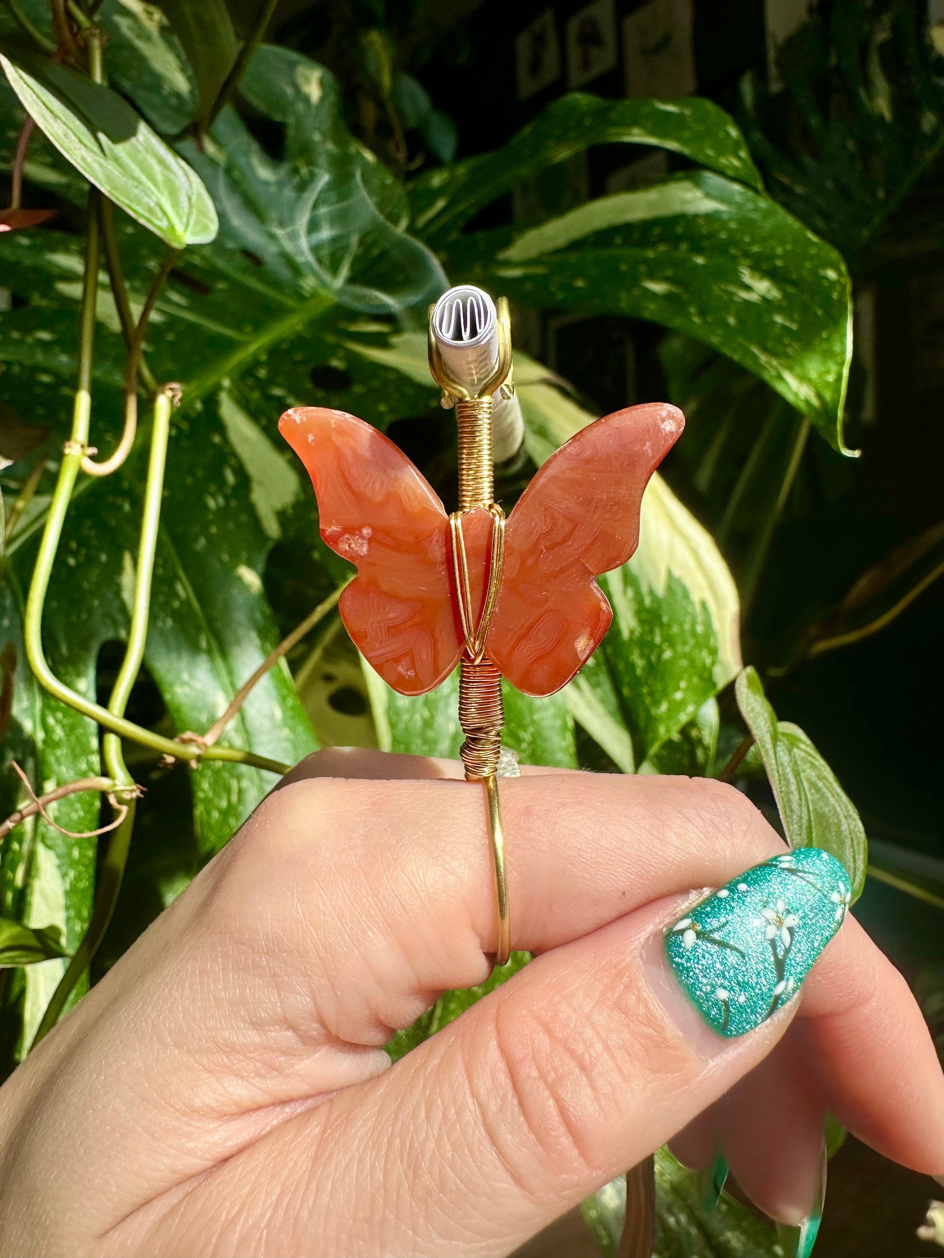 crystal butterfly smoke ring ♡ *handmade for you*