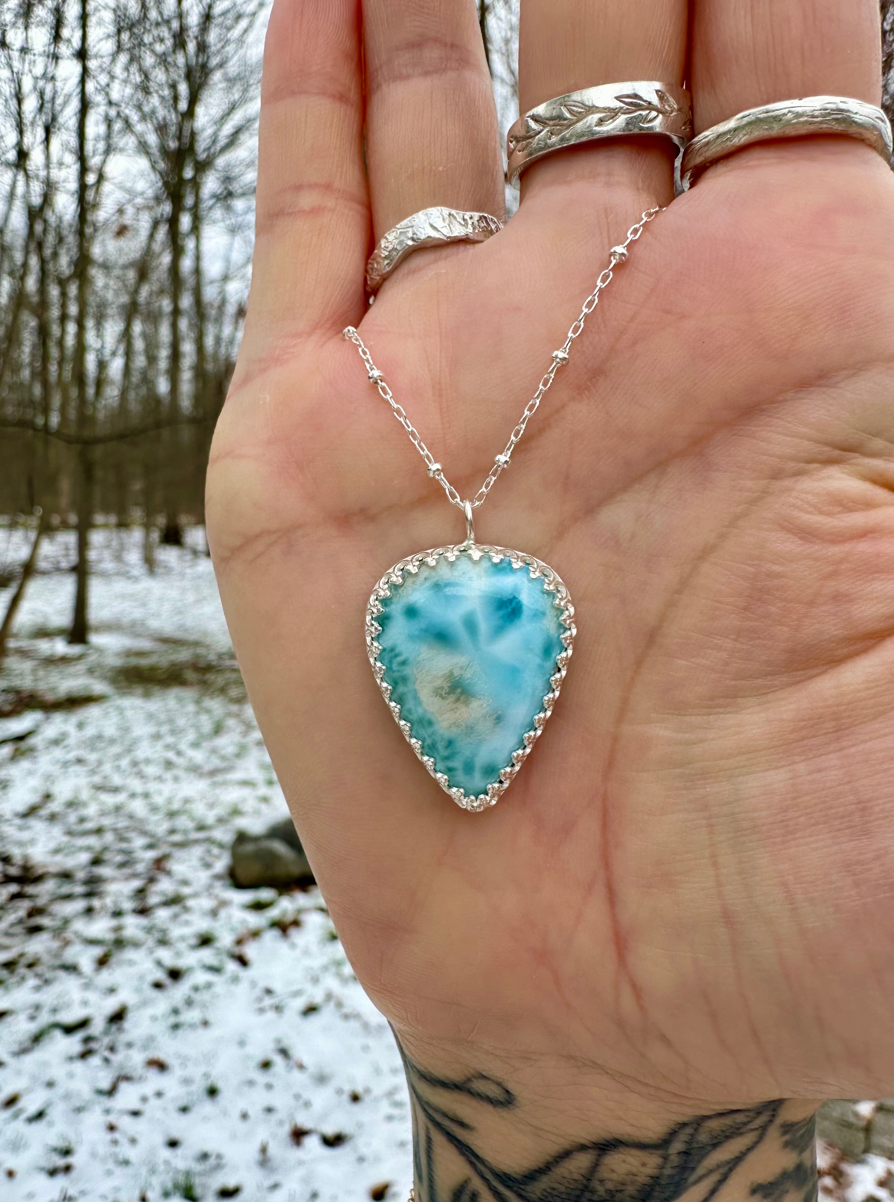 larimar sterling silver necklace