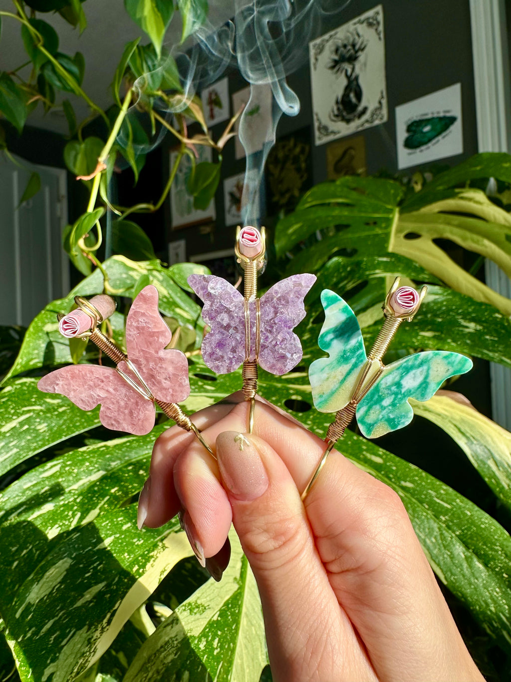 crystal butterfly smoke ring ♡ *handmade for you*