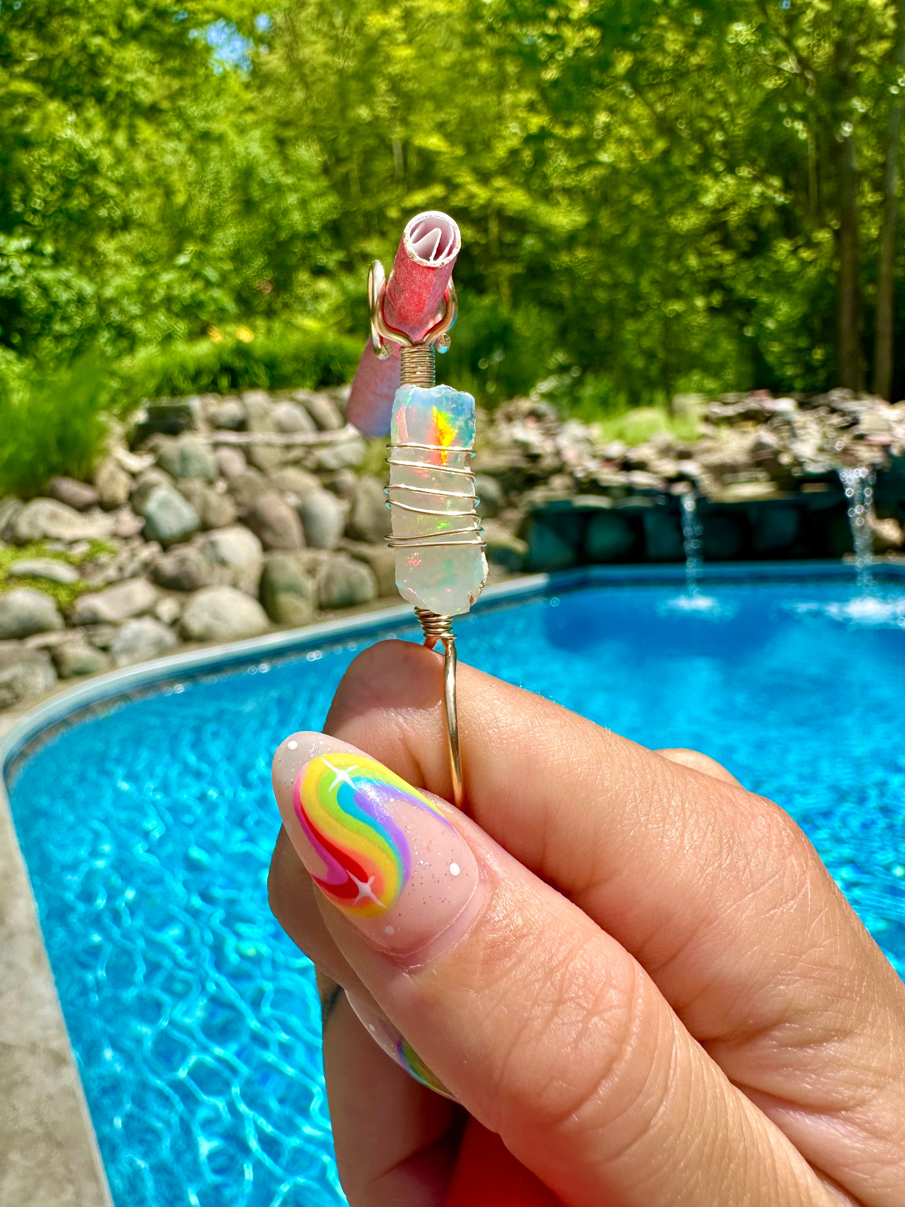 ♡one of one♡ 14k gold raw opal smoke ring 🌈