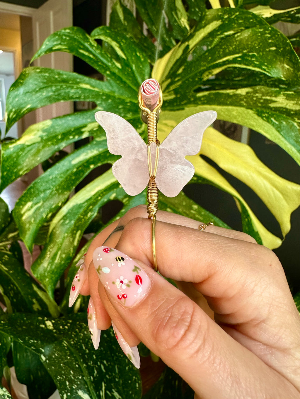 crystal butterfly smoke ring ♡ *handmade for you*