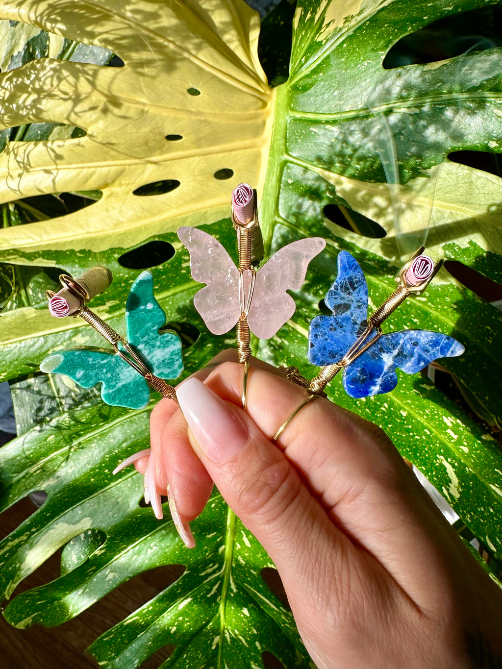 crystal butterfly smoke ring ♡ *handmade for you*
