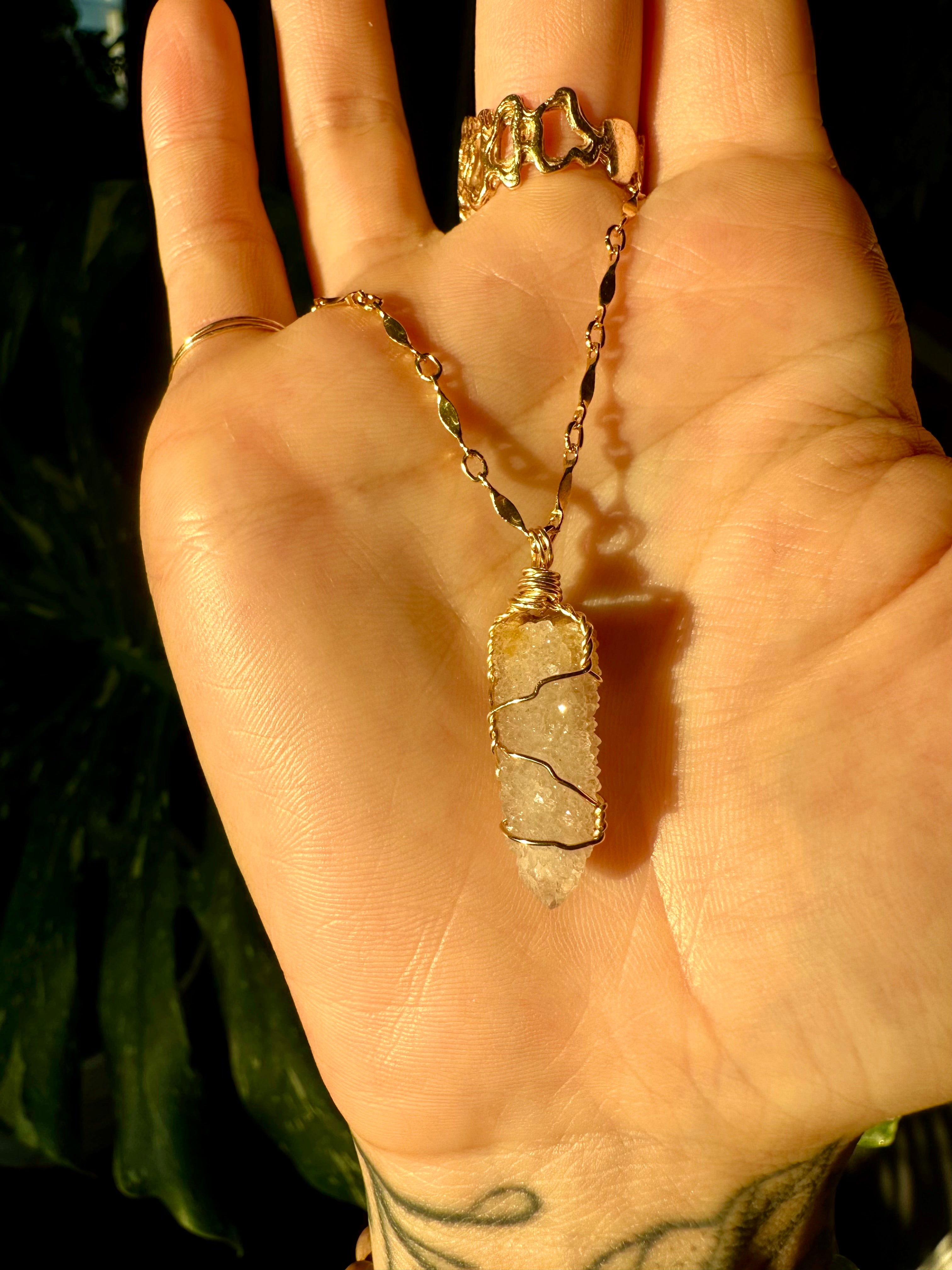 ♡one of one♡ fairy quartz necklace 14k gold
