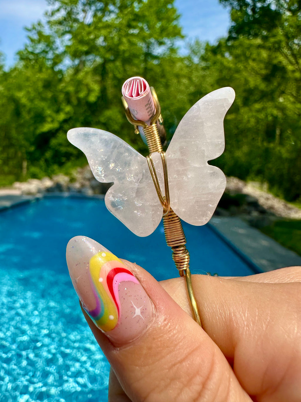 crystal butterfly smoke ring ♡ *handmade for you*