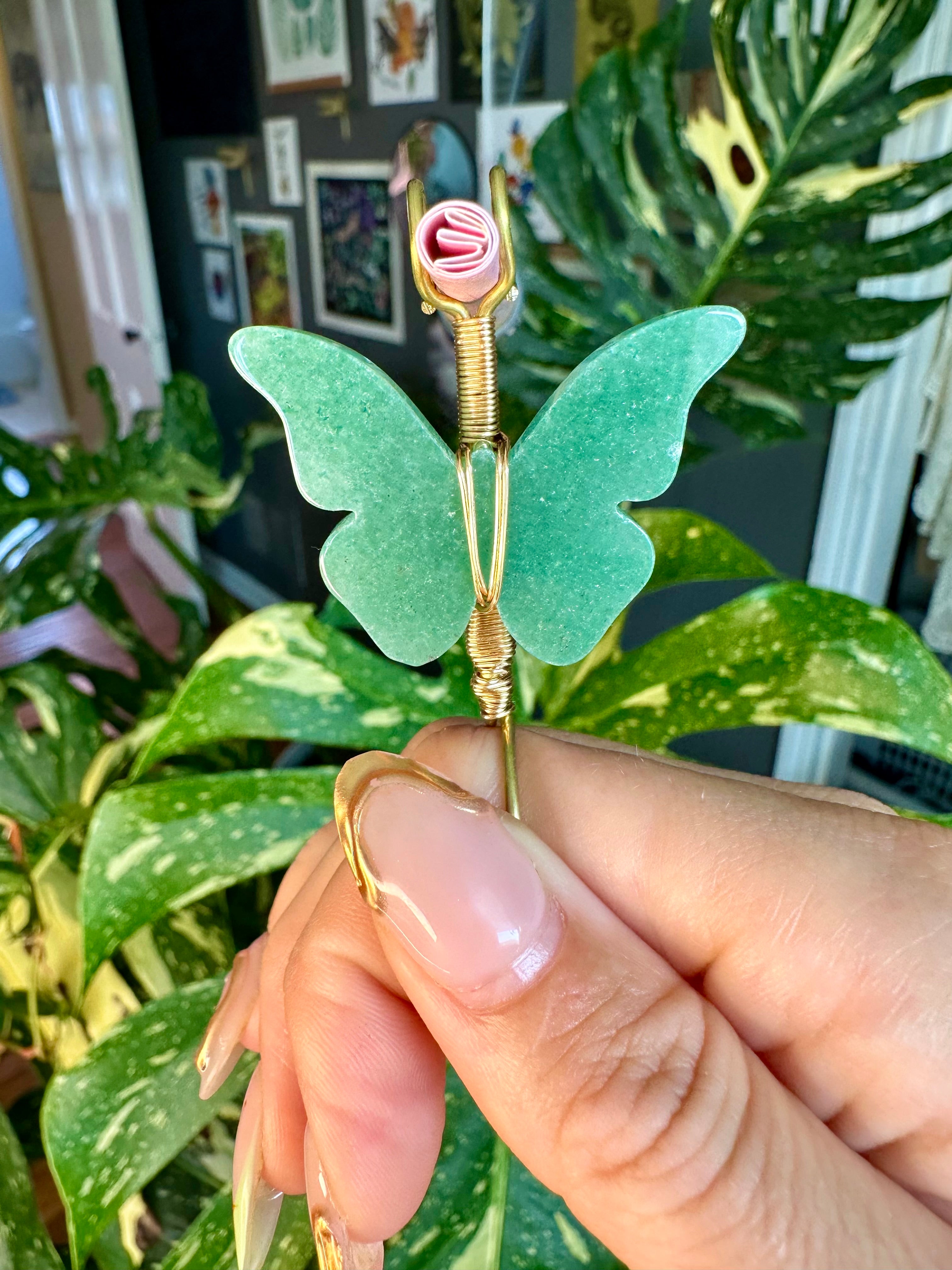 crystal butterfly smoke ring ♡ *handmade for you*