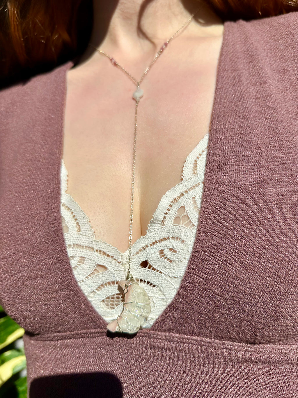 *one of one* quartz moon drop necklace in sterling silver