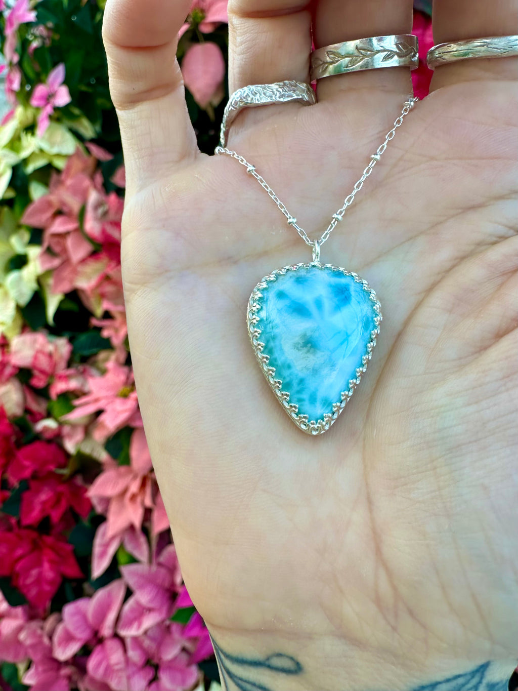 larimar sterling silver necklace