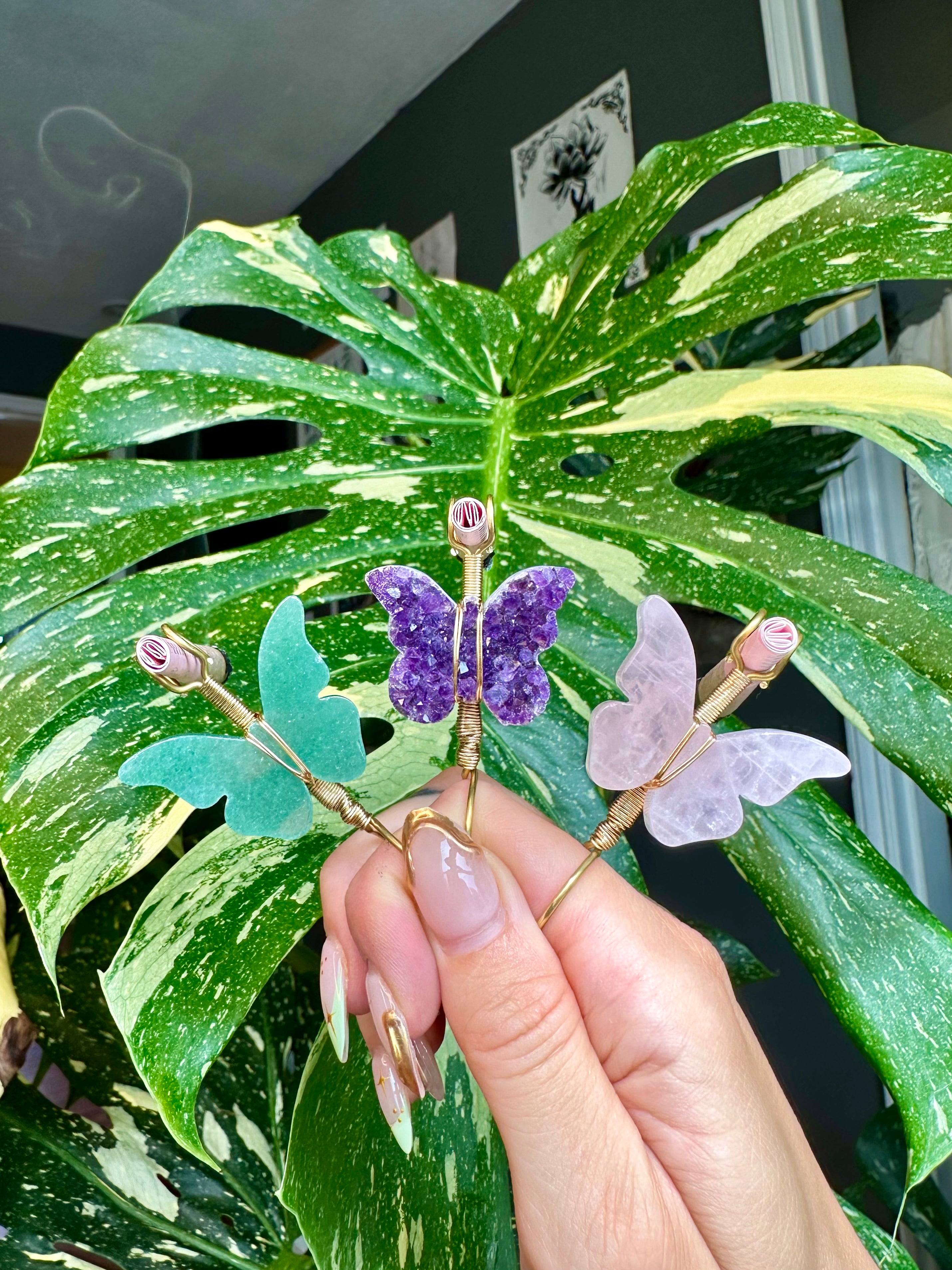 crystal butterfly smoke ring ♡ *handmade for you*