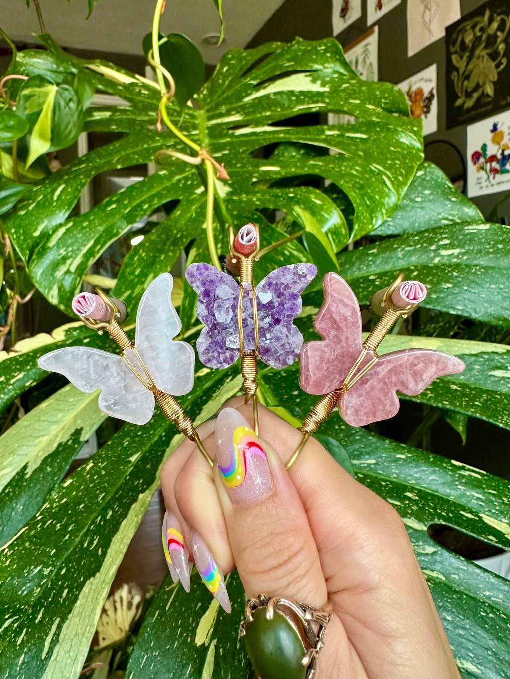 crystal butterfly smoke ring ♡ *handmade for you*