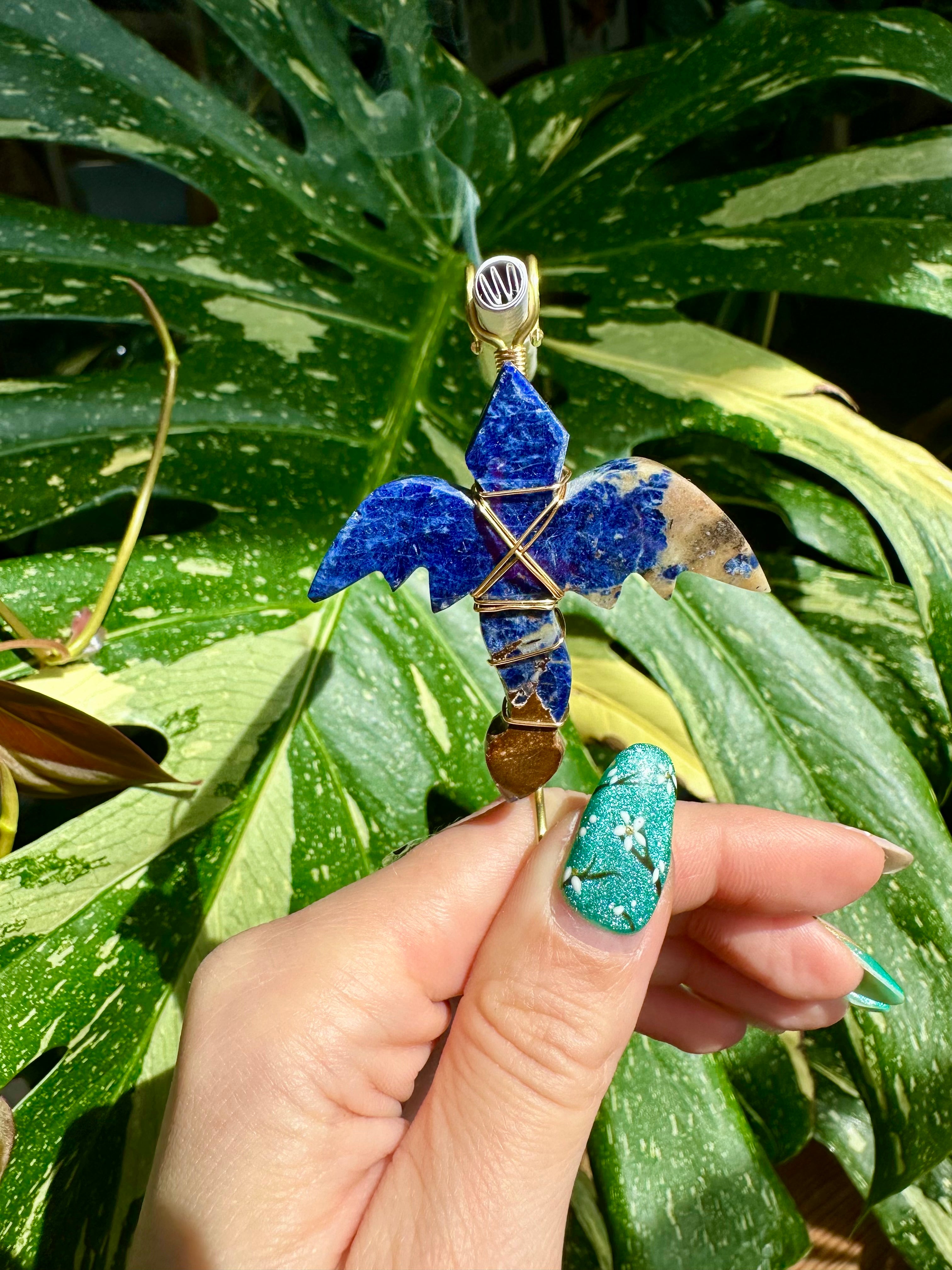 *one of one* blue sodalite crystal dragon smoke ring ♡
