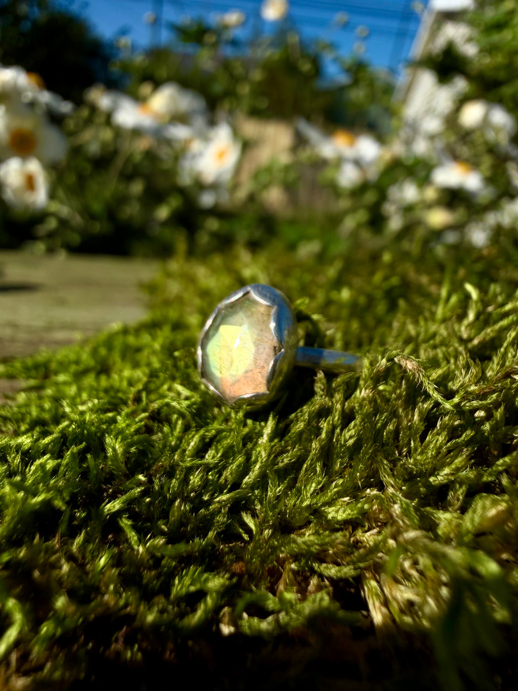 labradorite ring in sterling silver size 5