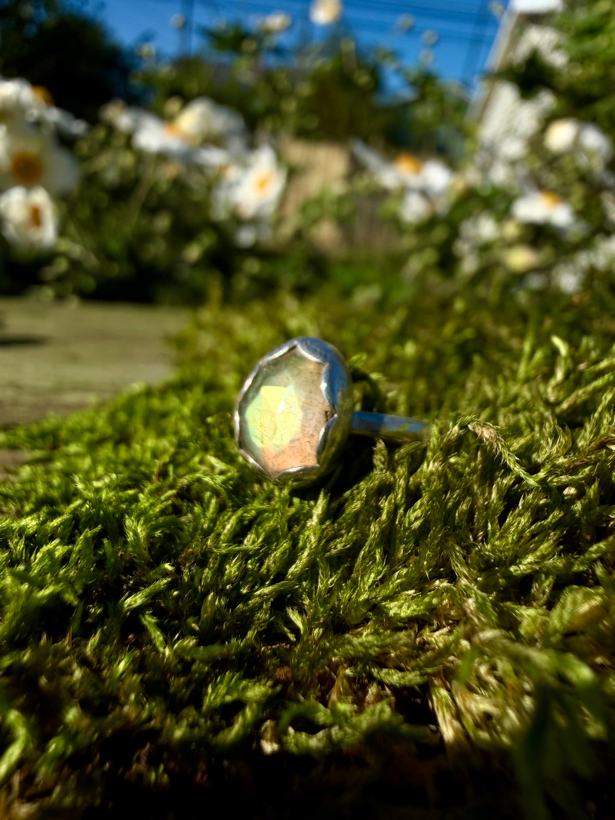 labradorite ring in sterling silver size 5