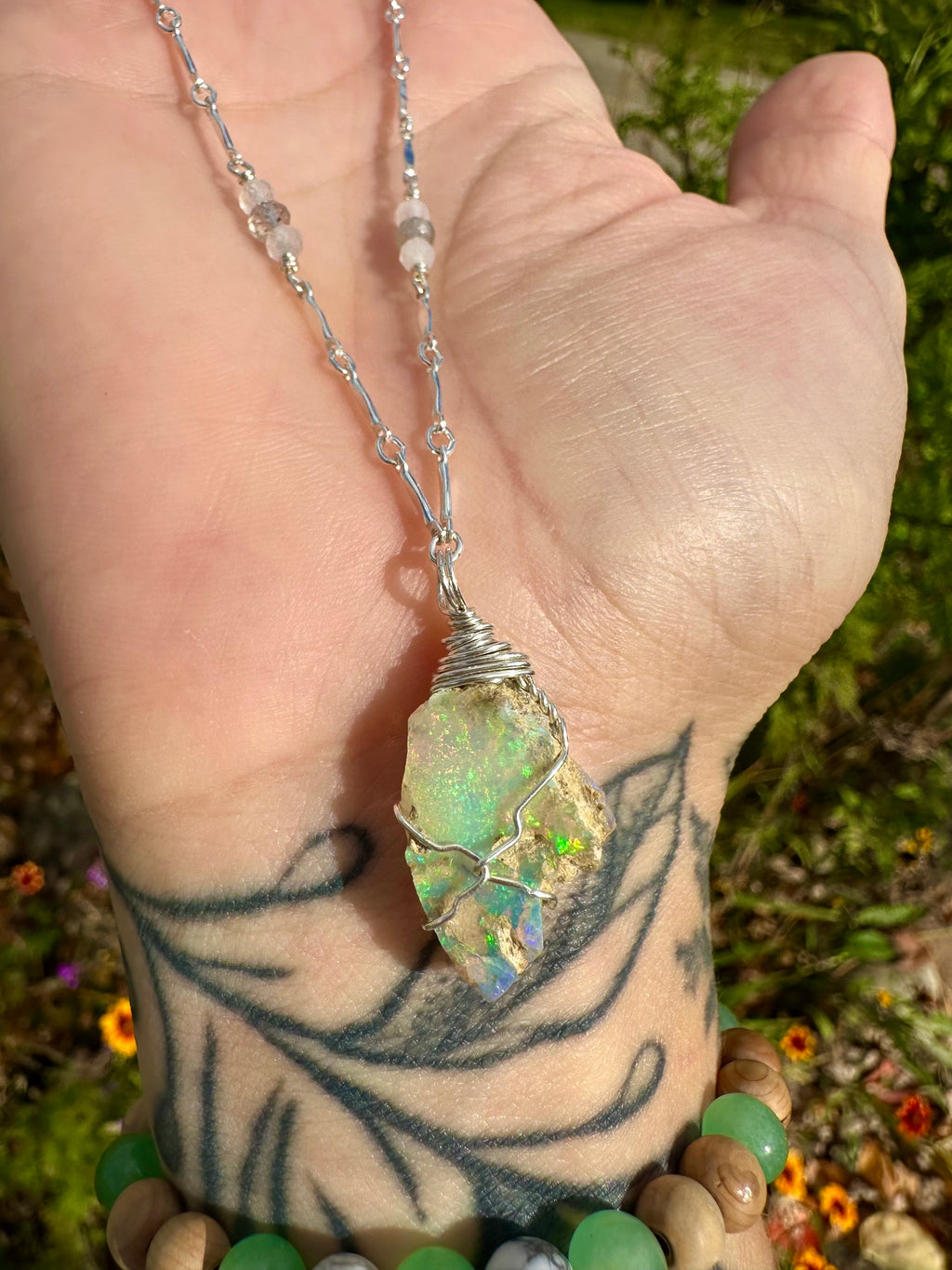 ♡one of one♡ raw opal necklace in sterling silver *