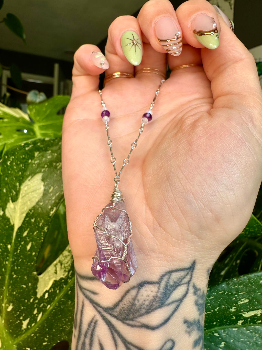 *one of one* raw amethyst necklace in sterling silver