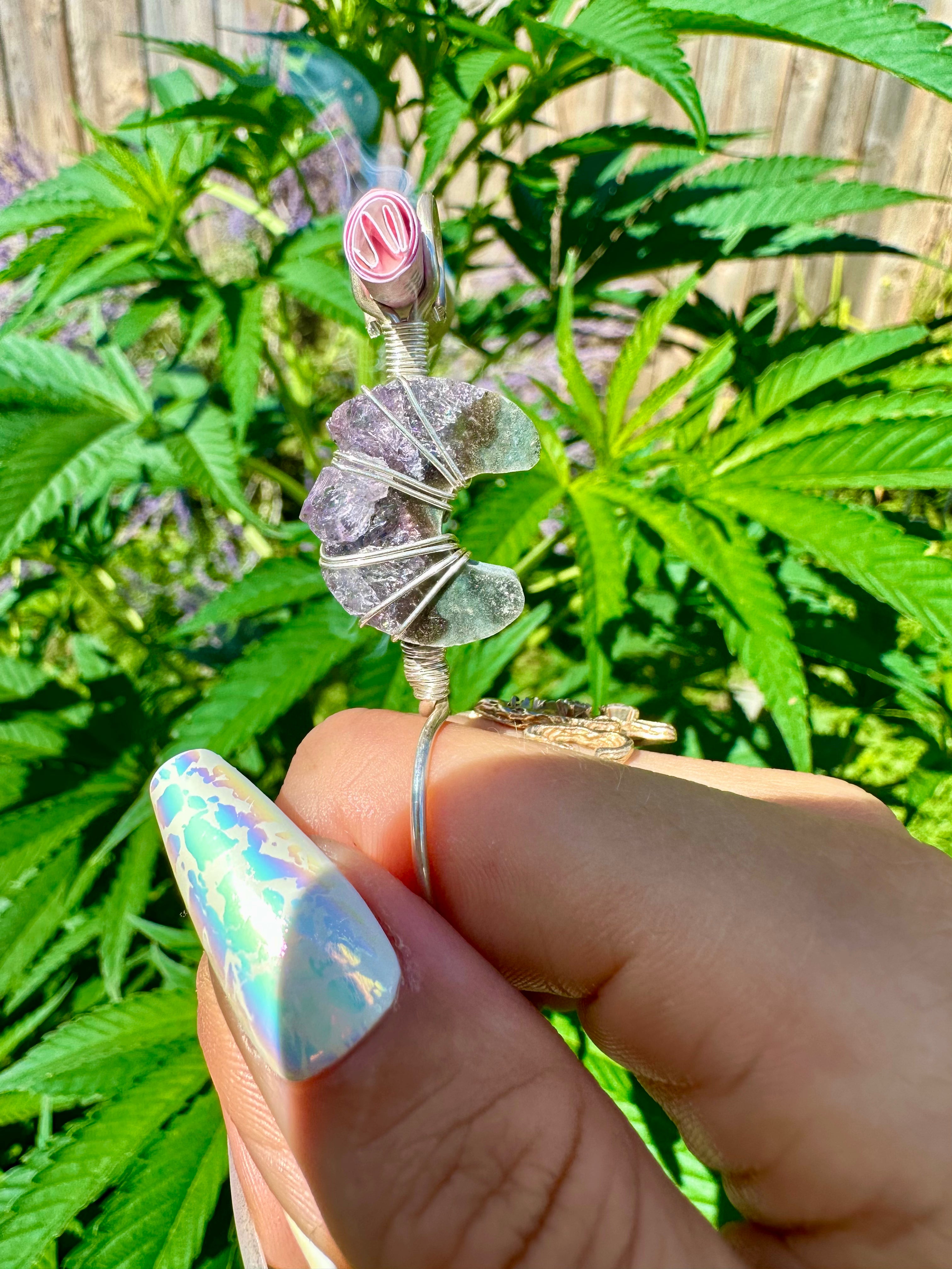 *one of one* lil amethyst moon  ☾ sterling silver smoke ring ♡