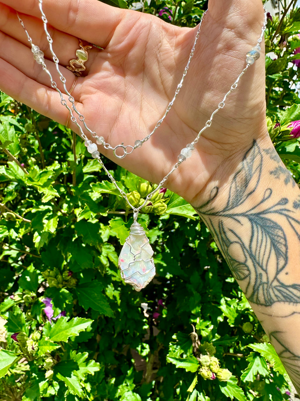 ♡*one of one*♡ raw opal necklace sterling silver