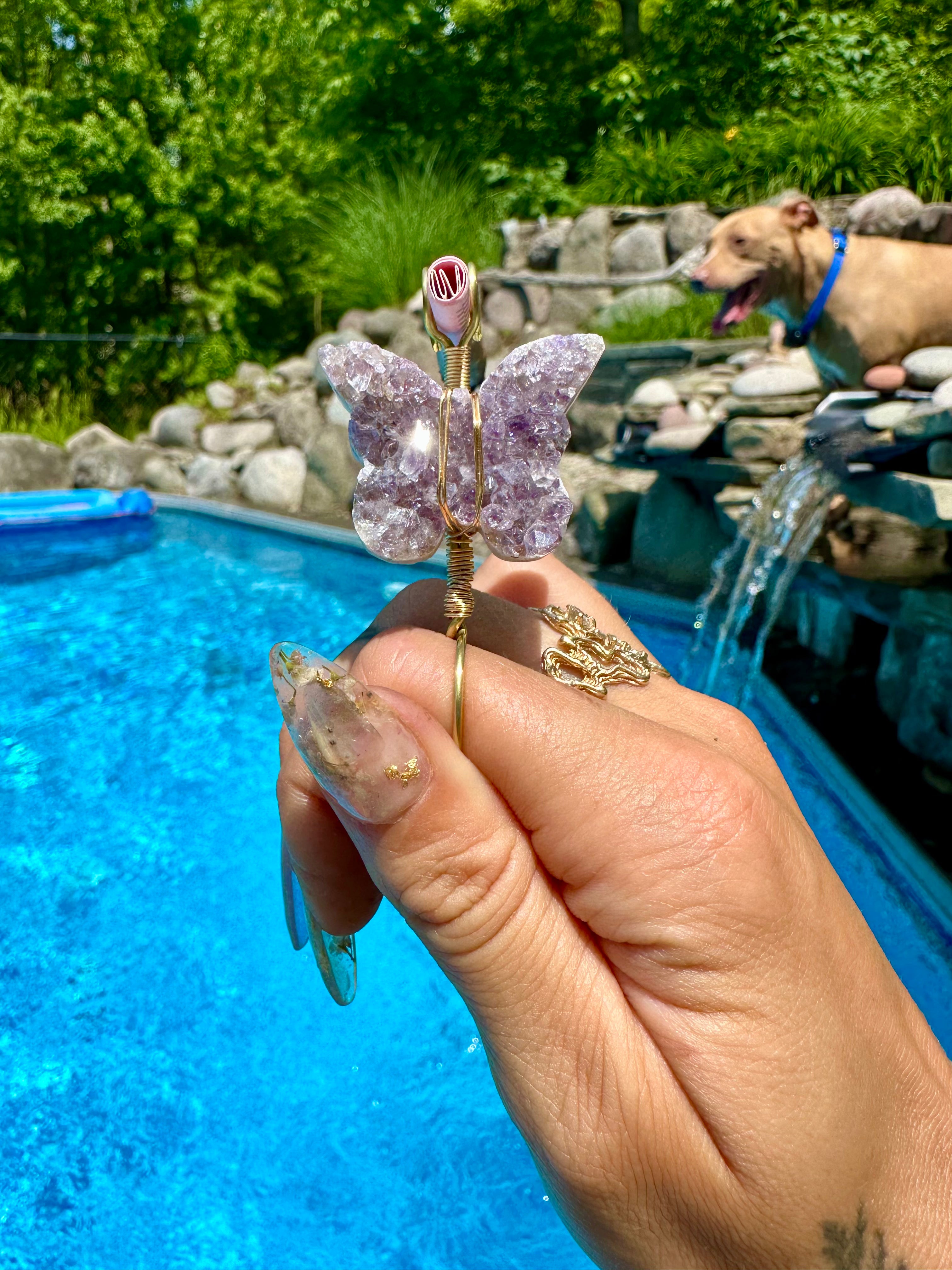 crystal butterfly smoke ring ♡ *handmade for you*