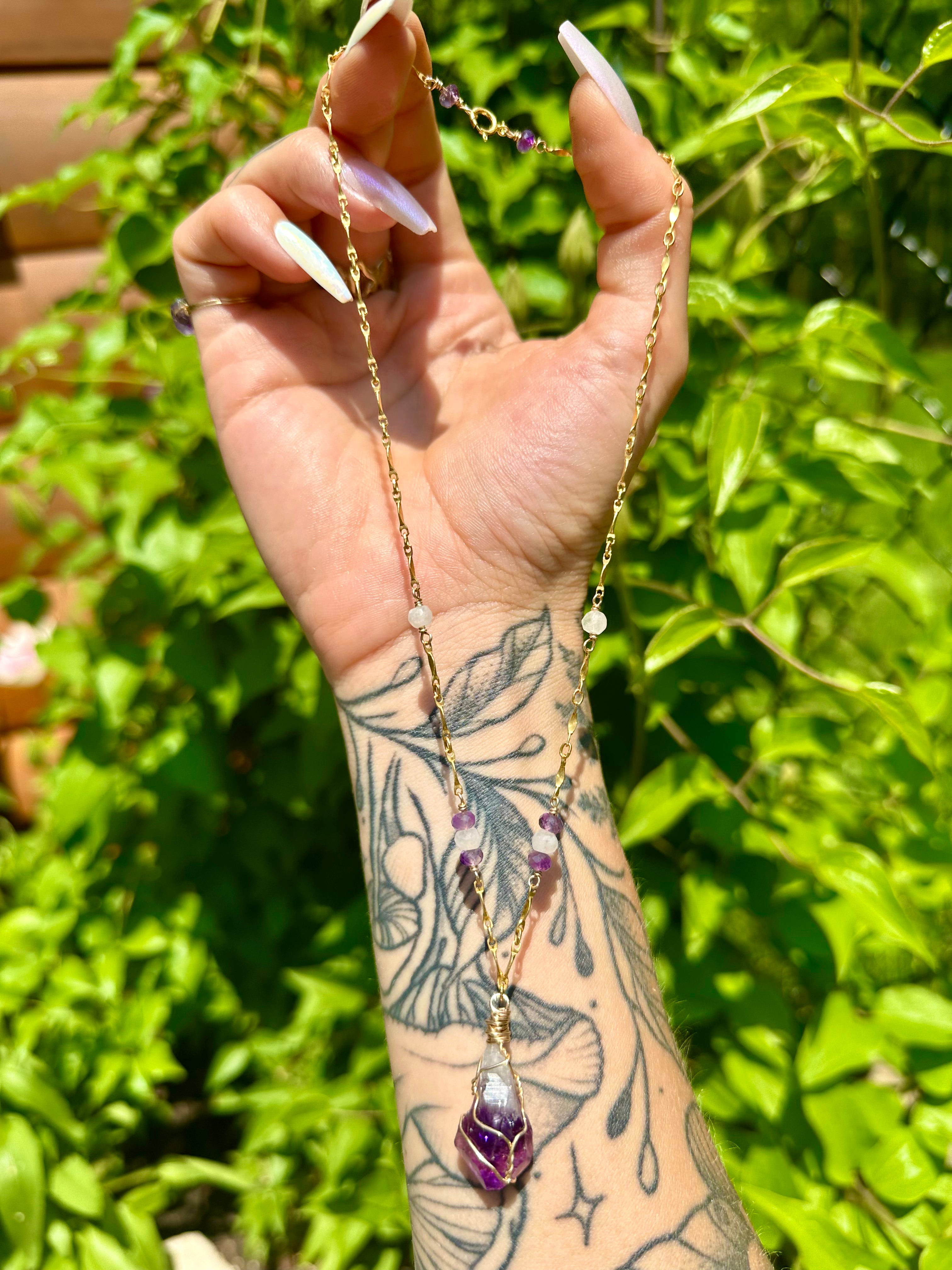 raw amethyst necklace