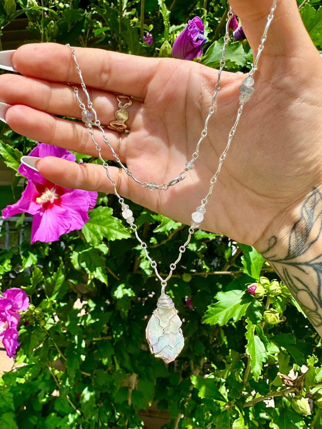 ♡*one of one*♡ raw opal necklace sterling silver