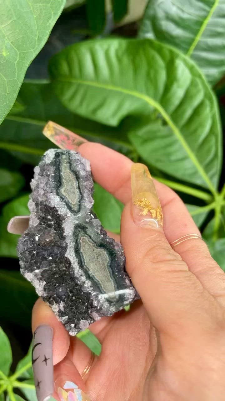 raw galaxy amethyst double stalactite