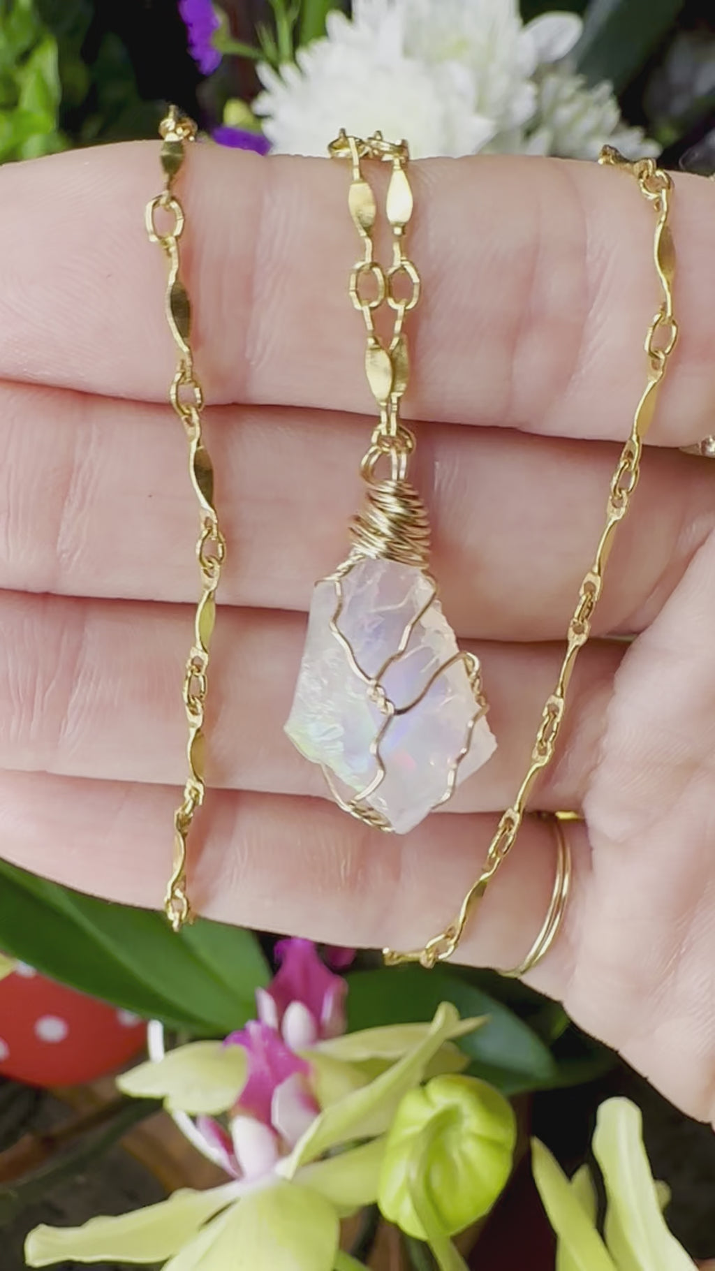raw opal necklace 14k gold ❣️