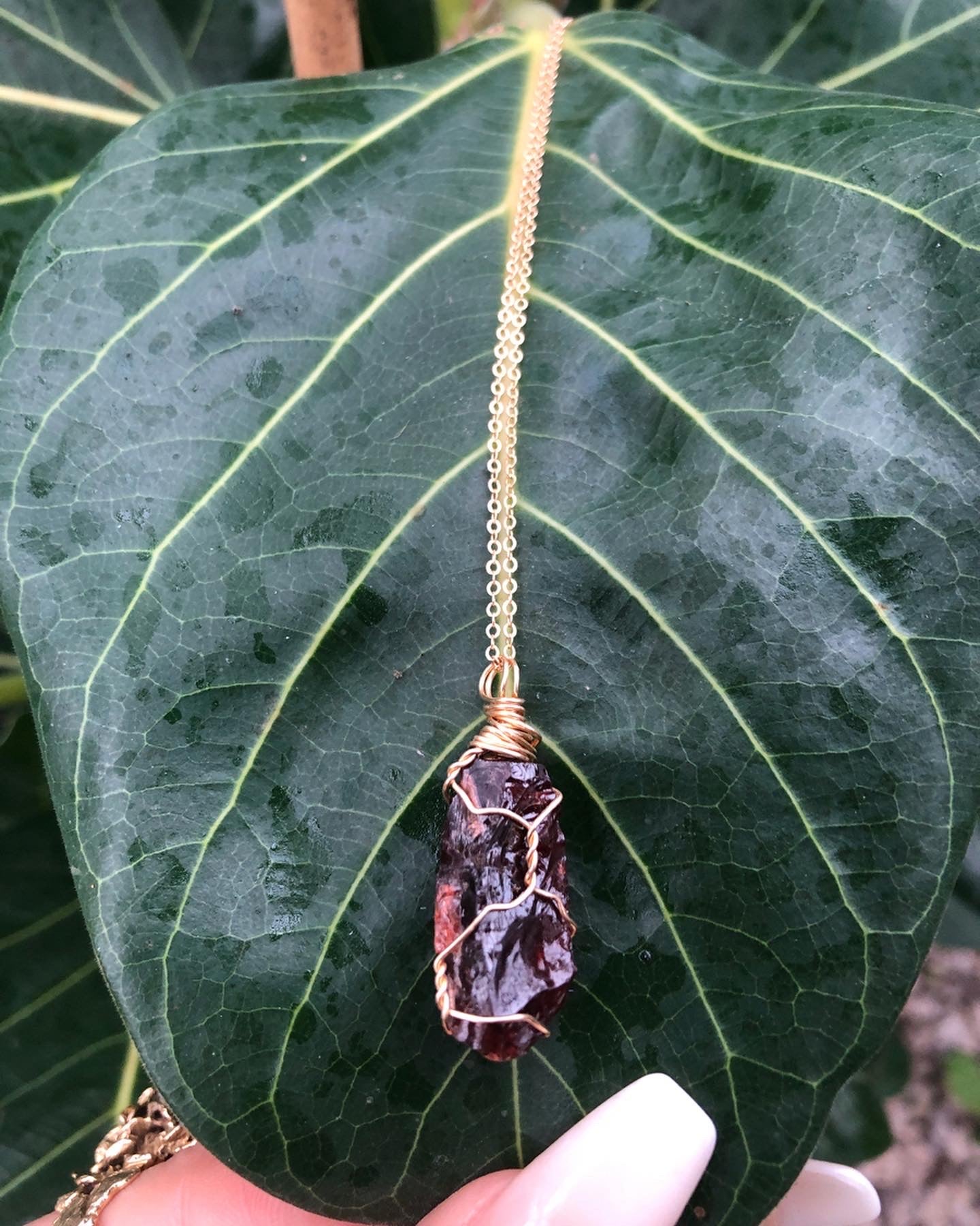 Nessa Raw Garnet Necklace