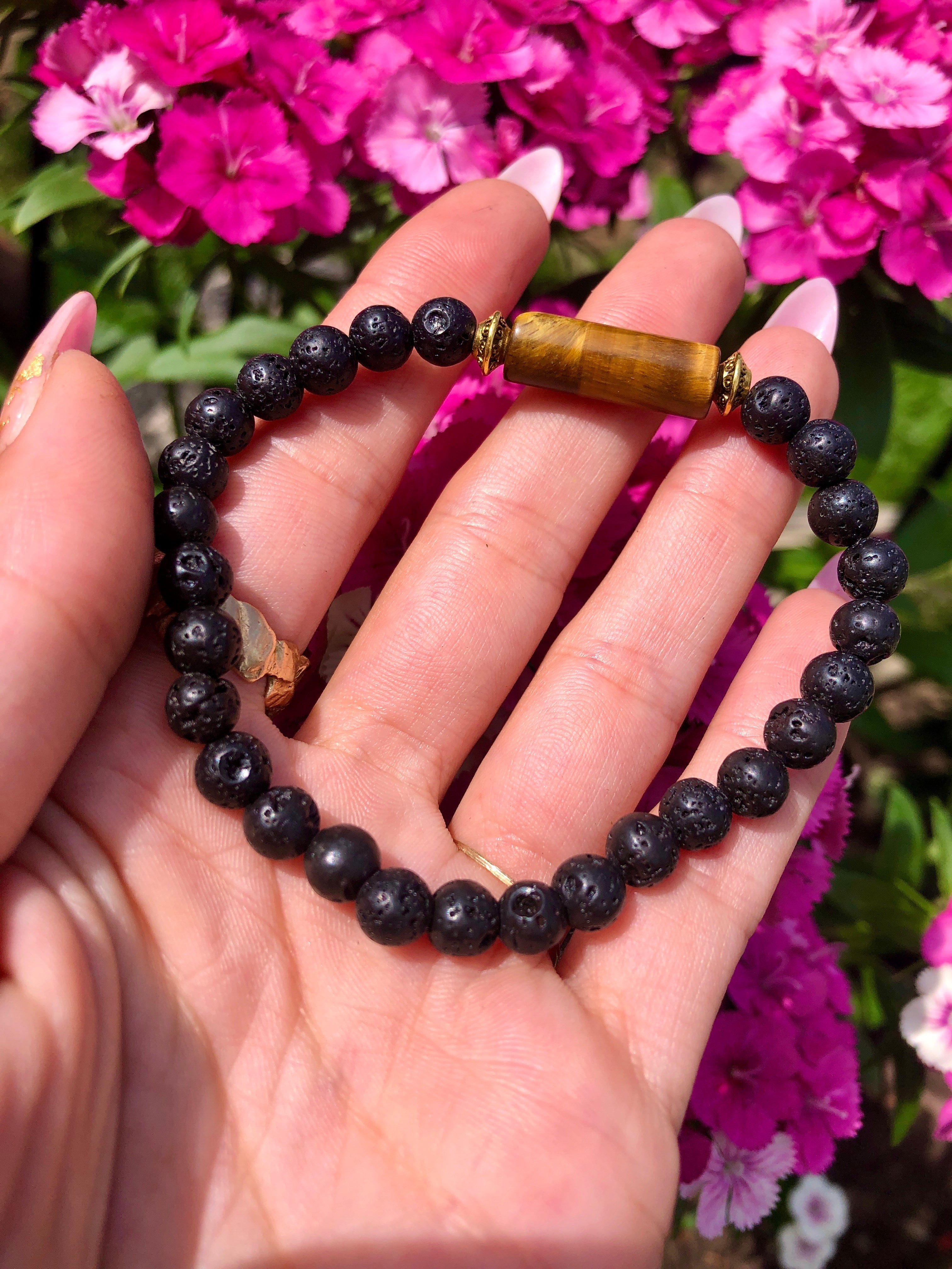 crystal bar lava bracelet