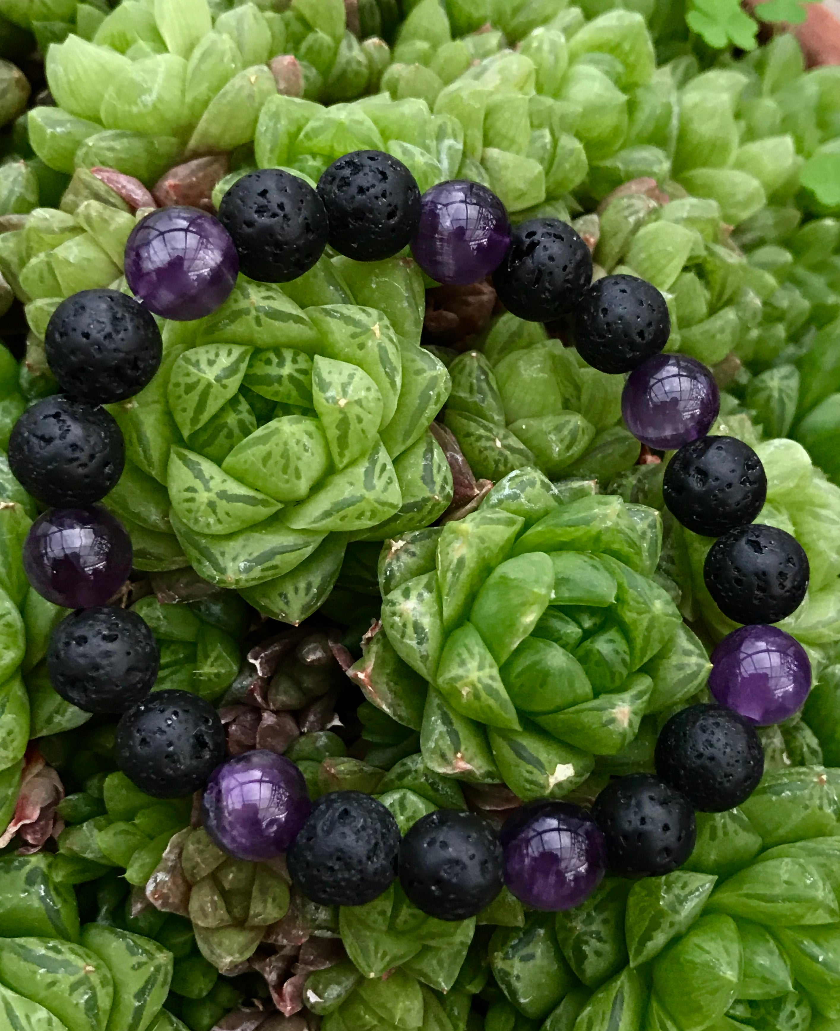 amethyst lava bracelet