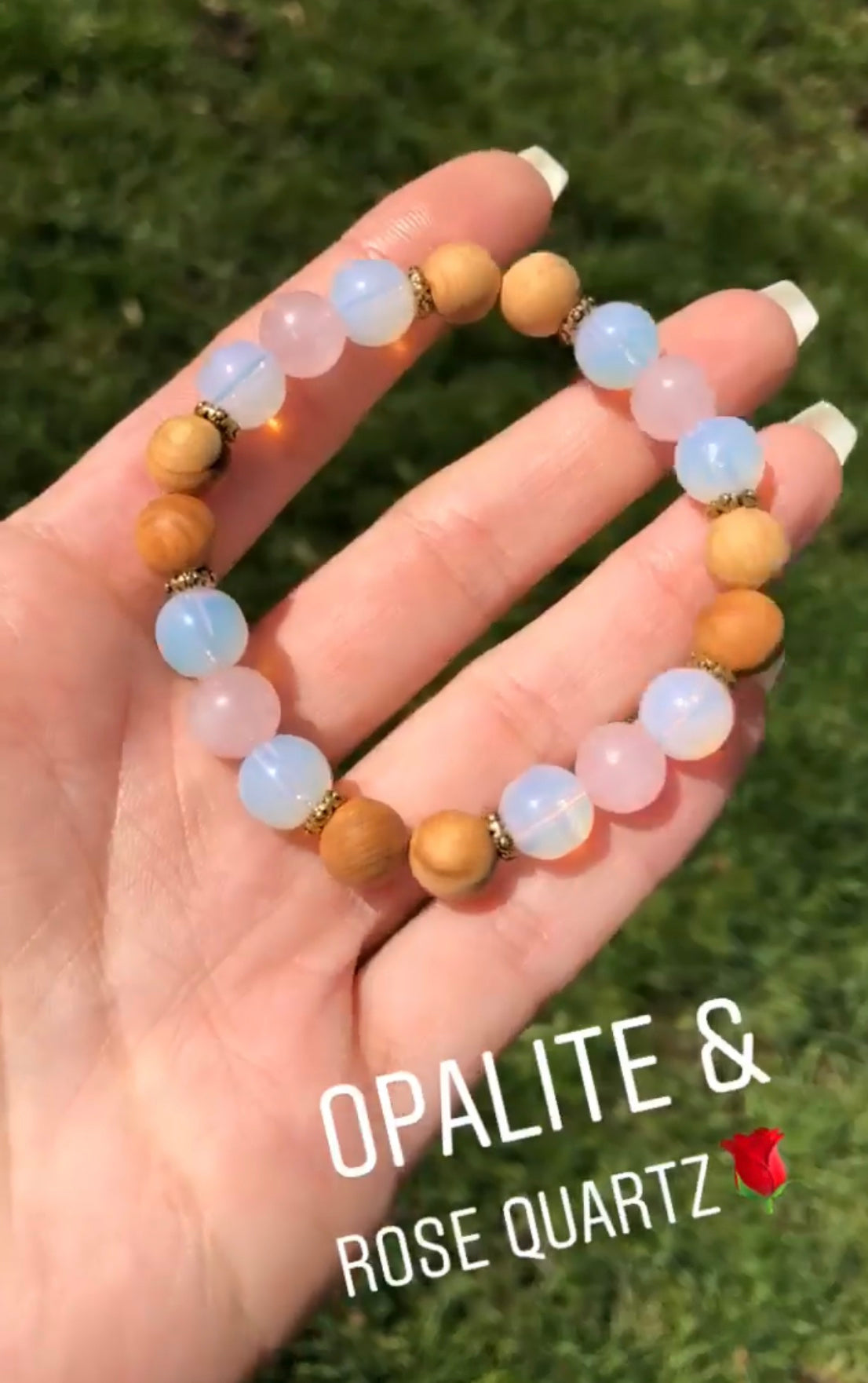 rose quartz & opalite bracelet
