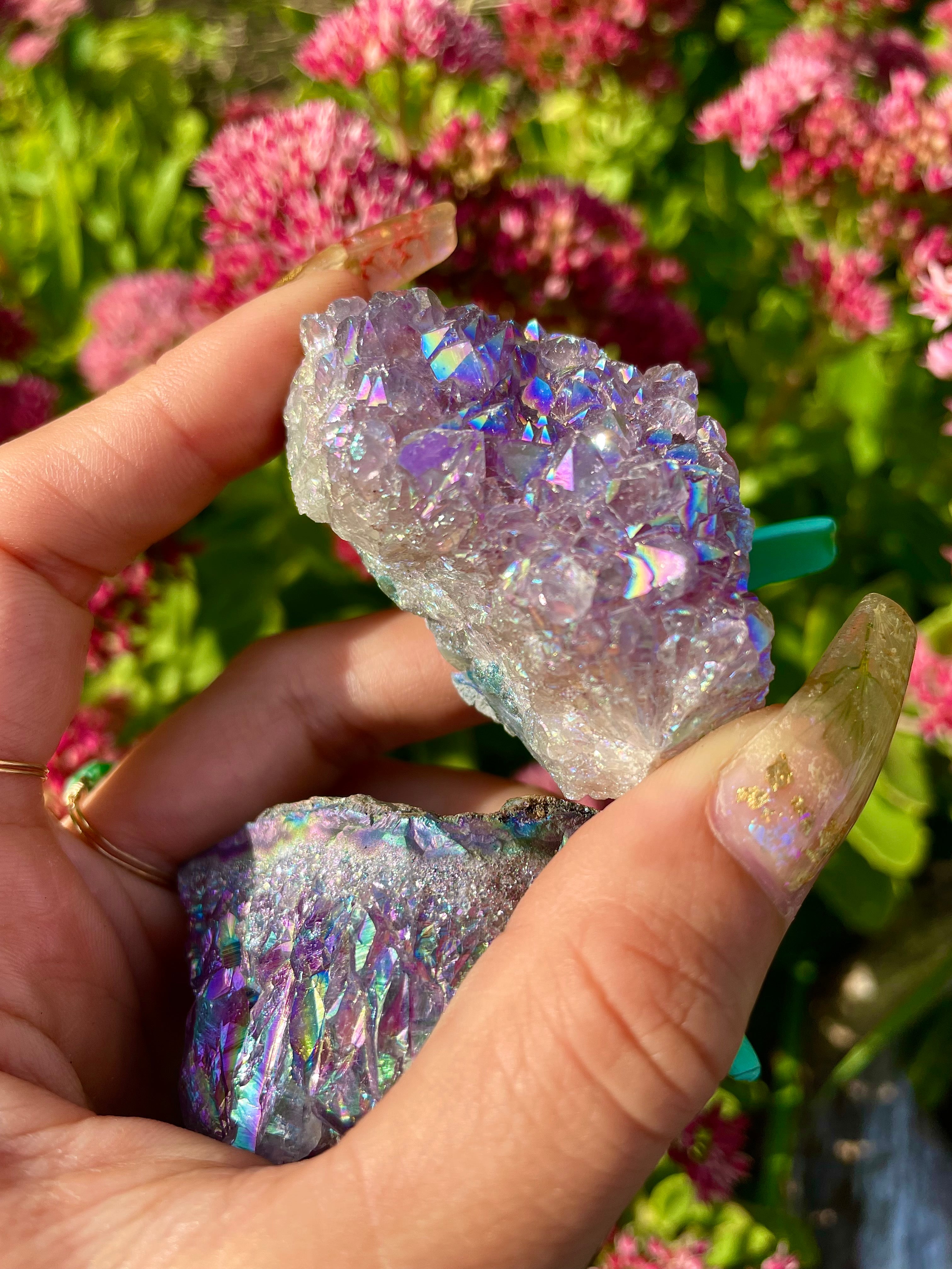 angel aura amethyst druzy