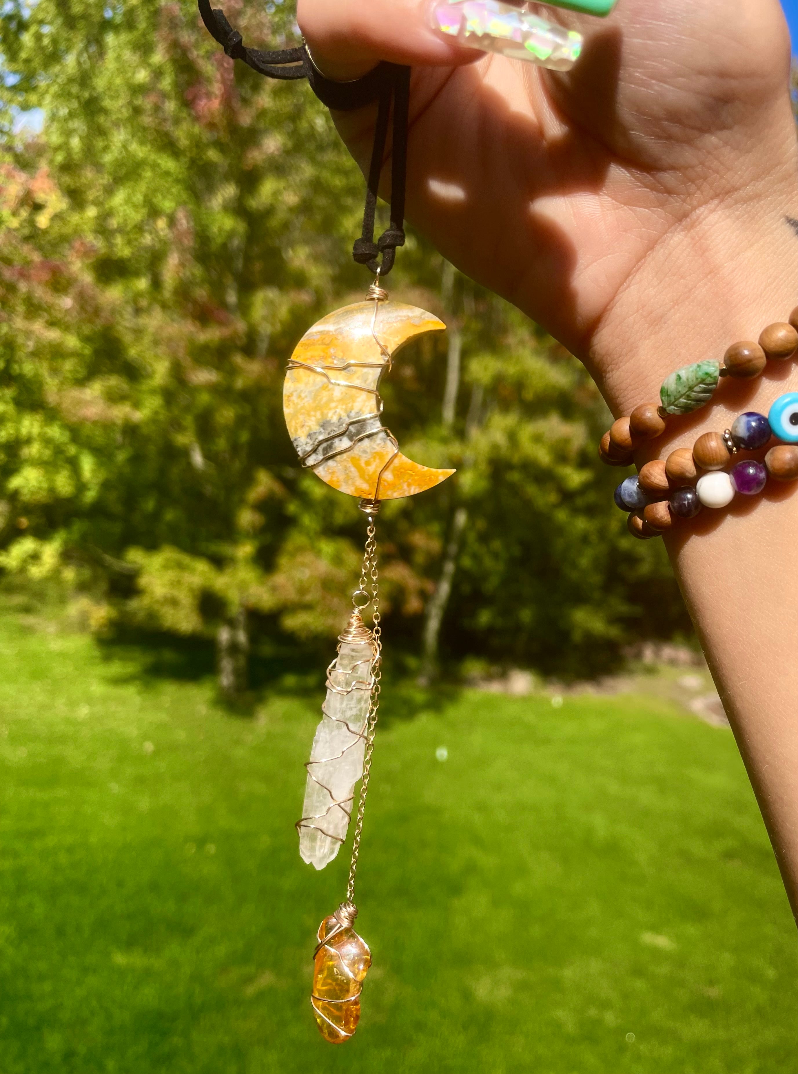 bumblebee jasper amber insect dangle