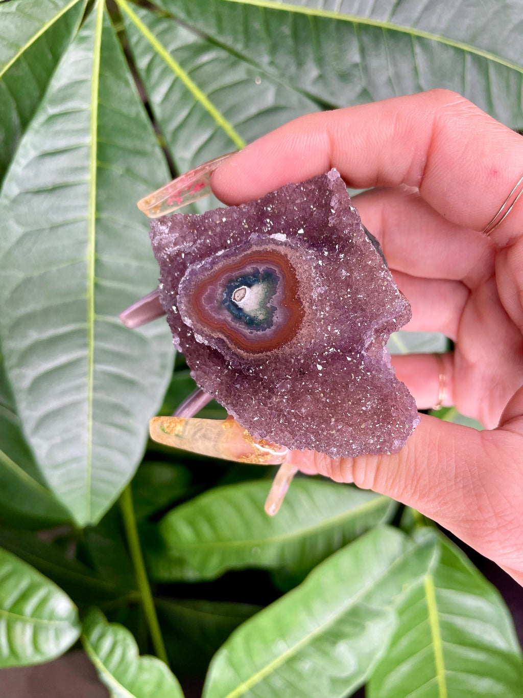 little raw galaxy quartz stalactite