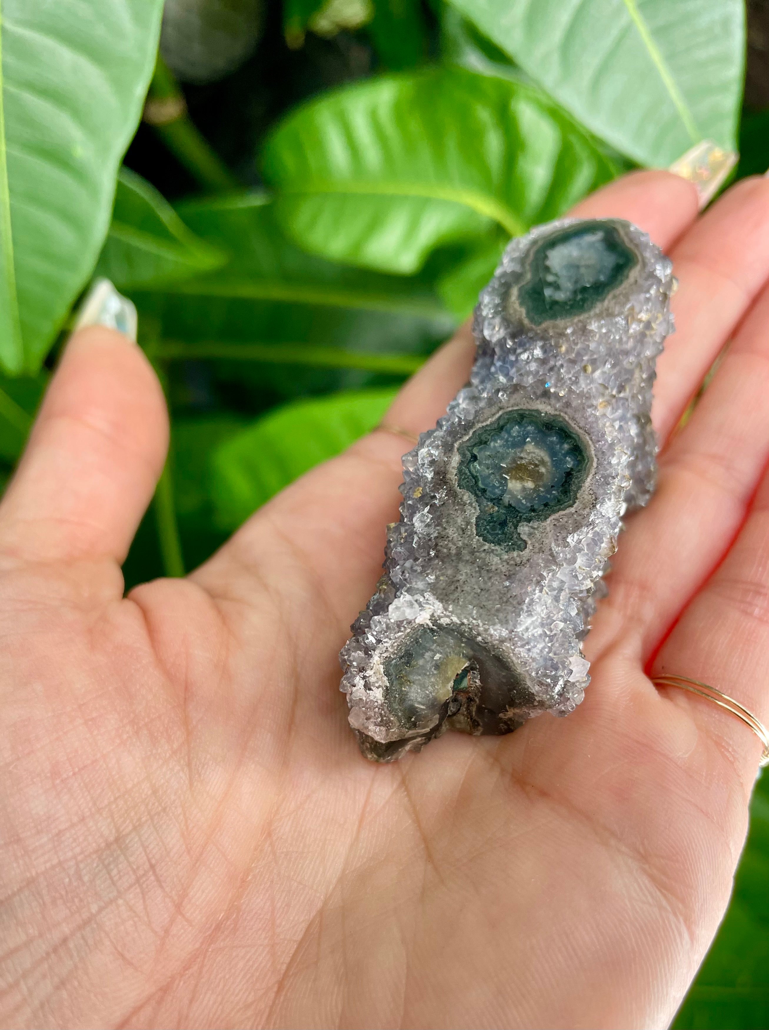 raw galaxy amethyst double stalactite