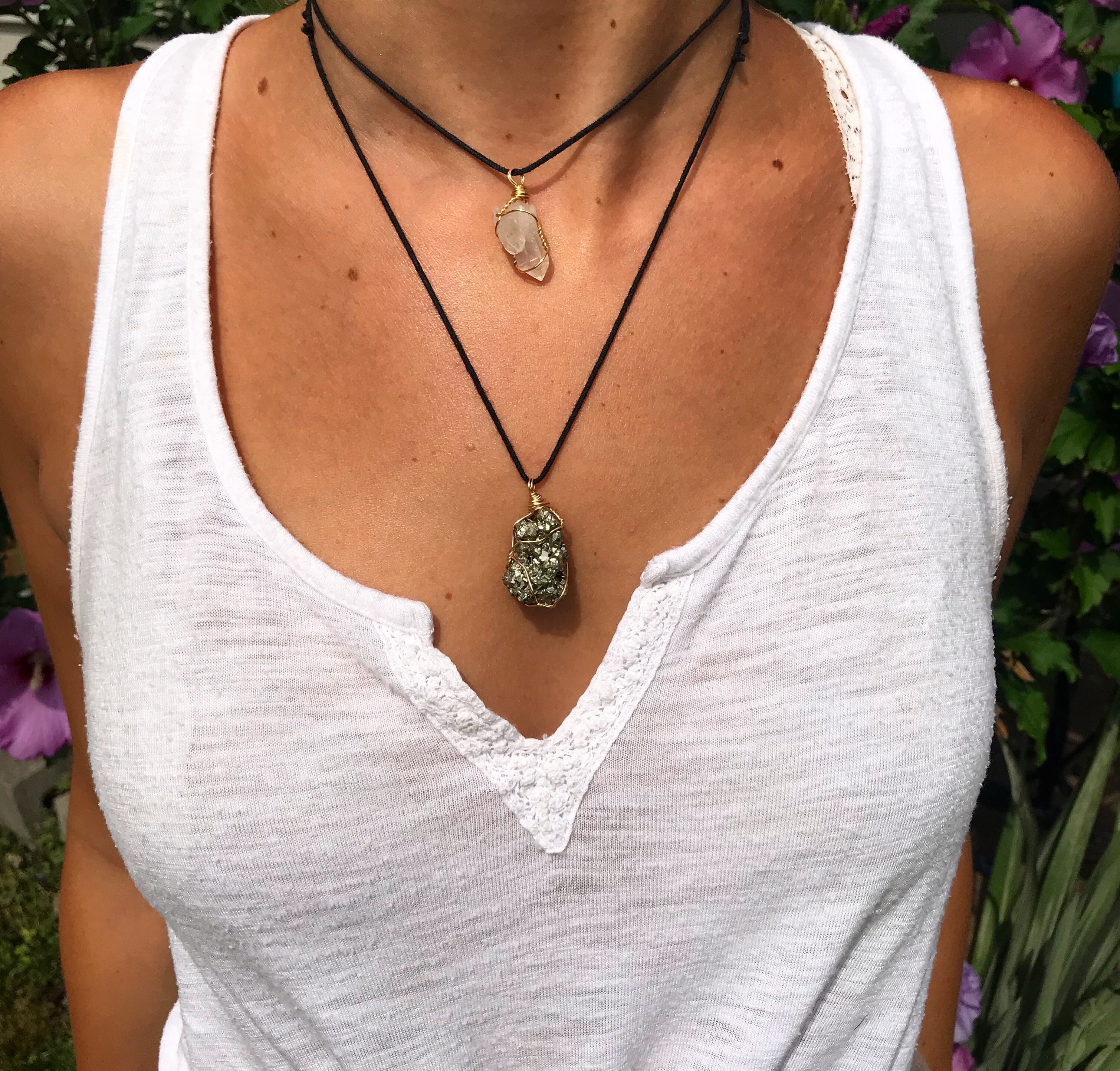 classic stoned crystal necklace
