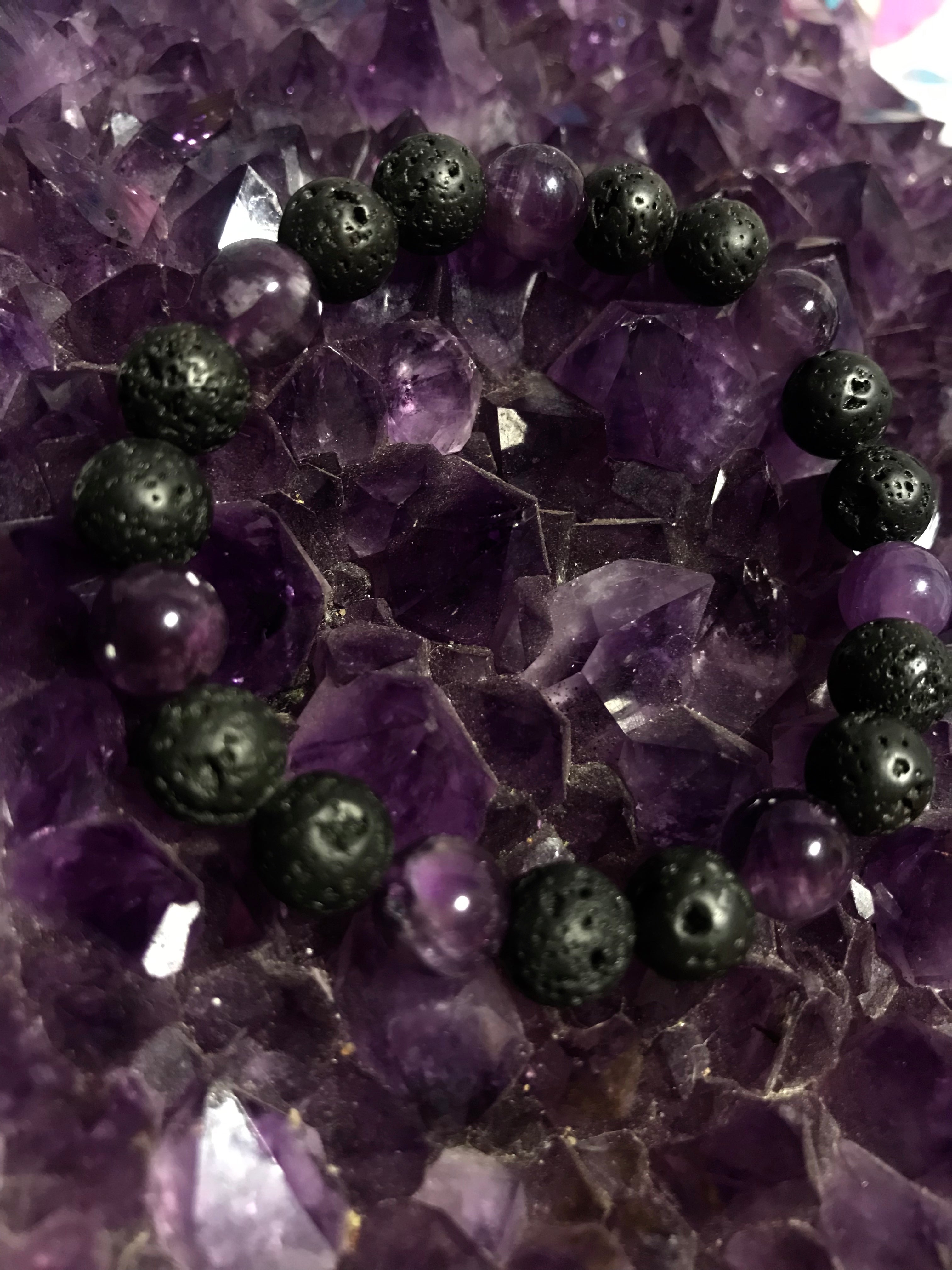 amethyst lava bracelet