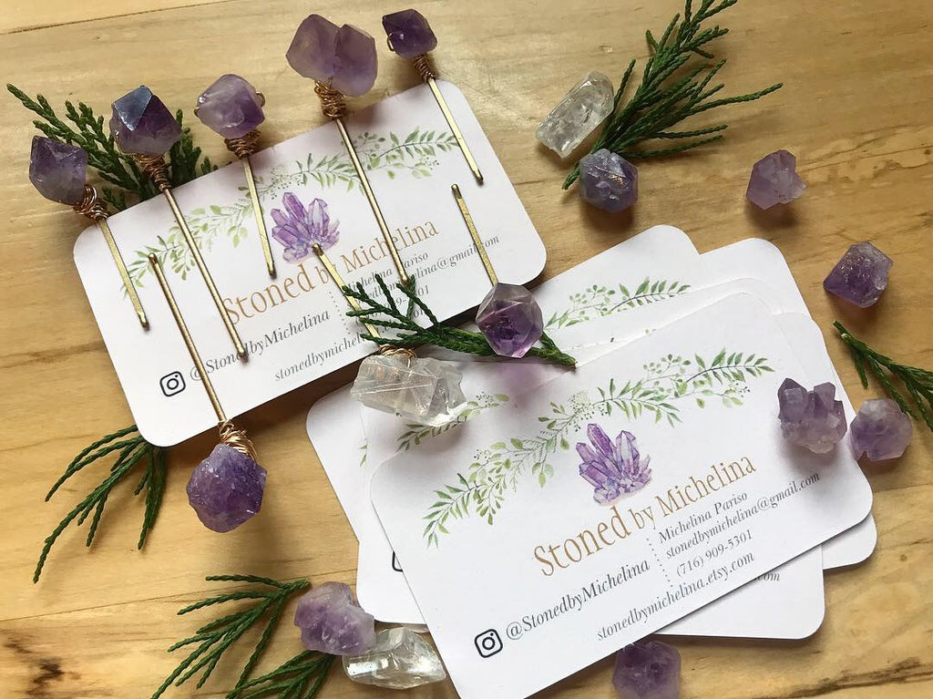 crystal hair pin gold