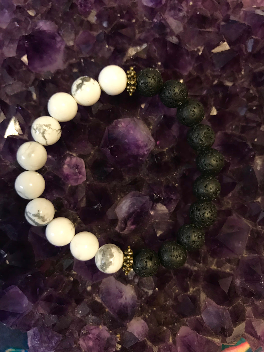 balance howlite & lava bracelet