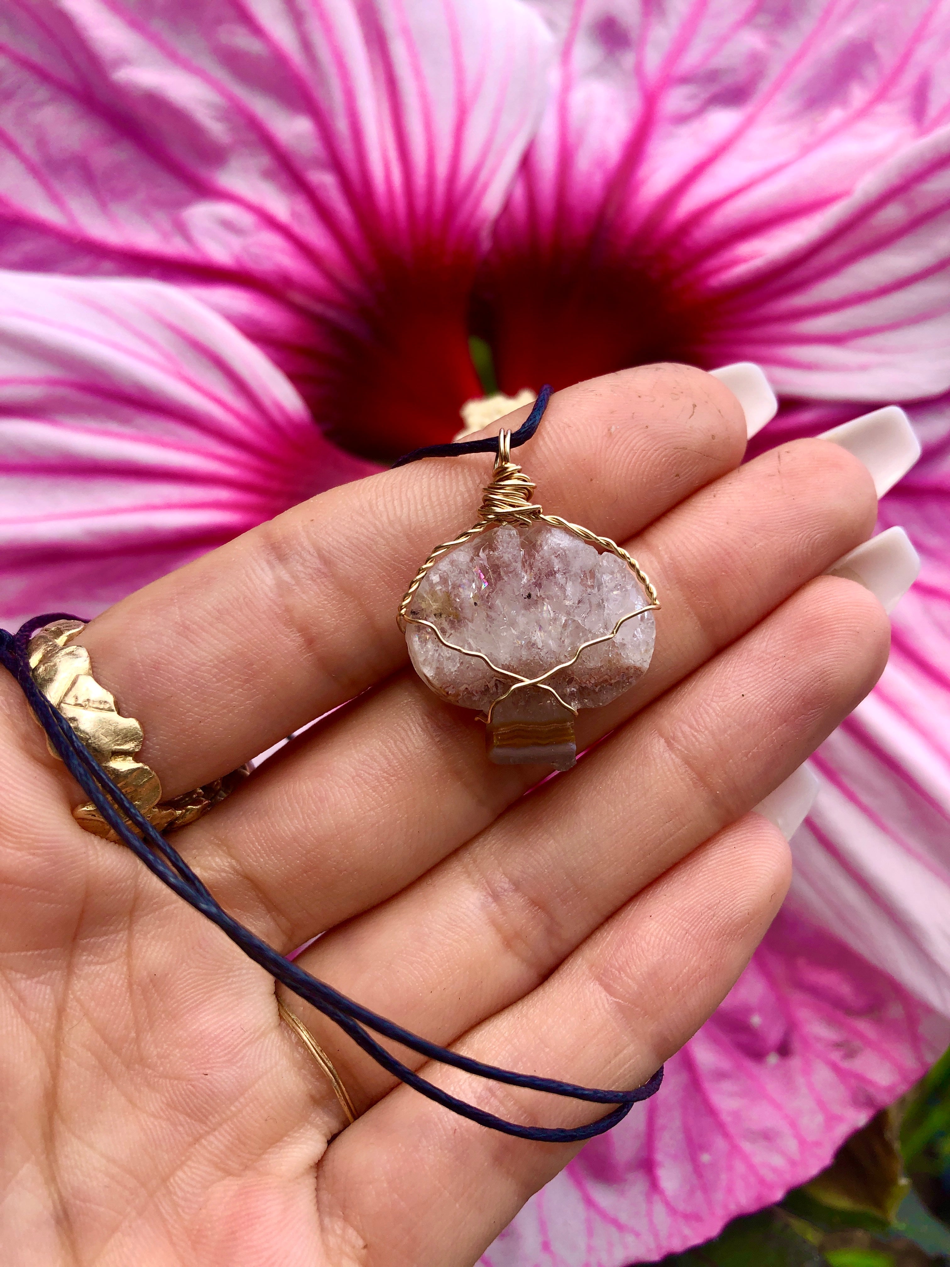 agate mushroom necklace
