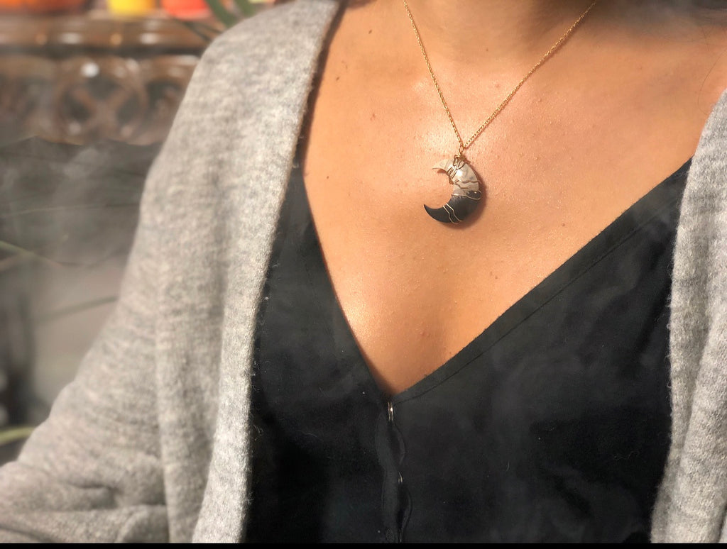 fossilized palm root necklace