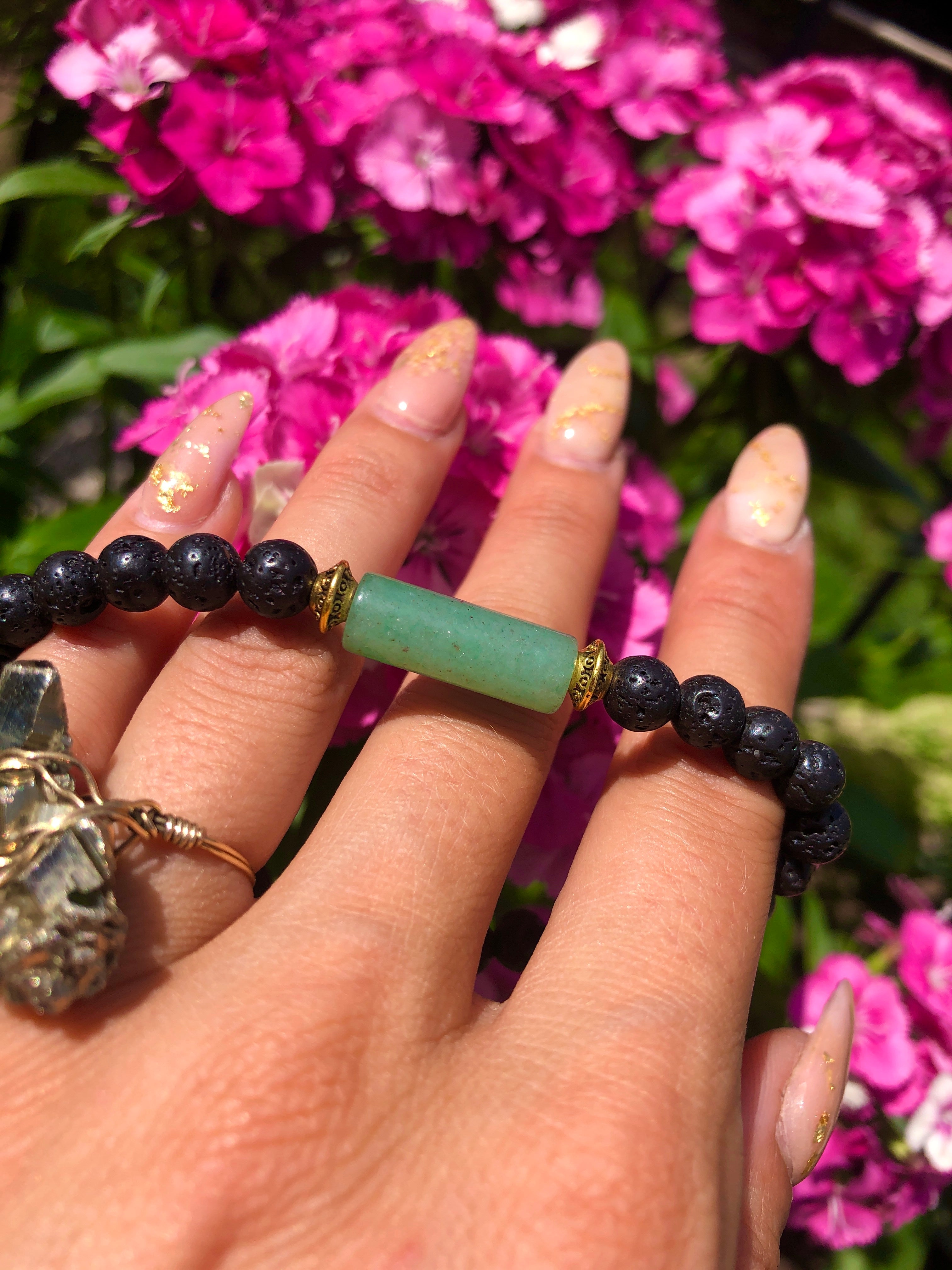 crystal bar lava bracelet