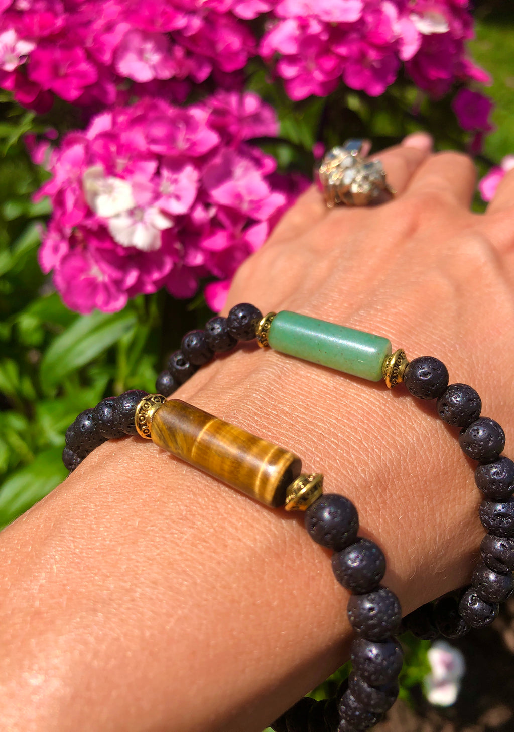 crystal bar lava bracelet