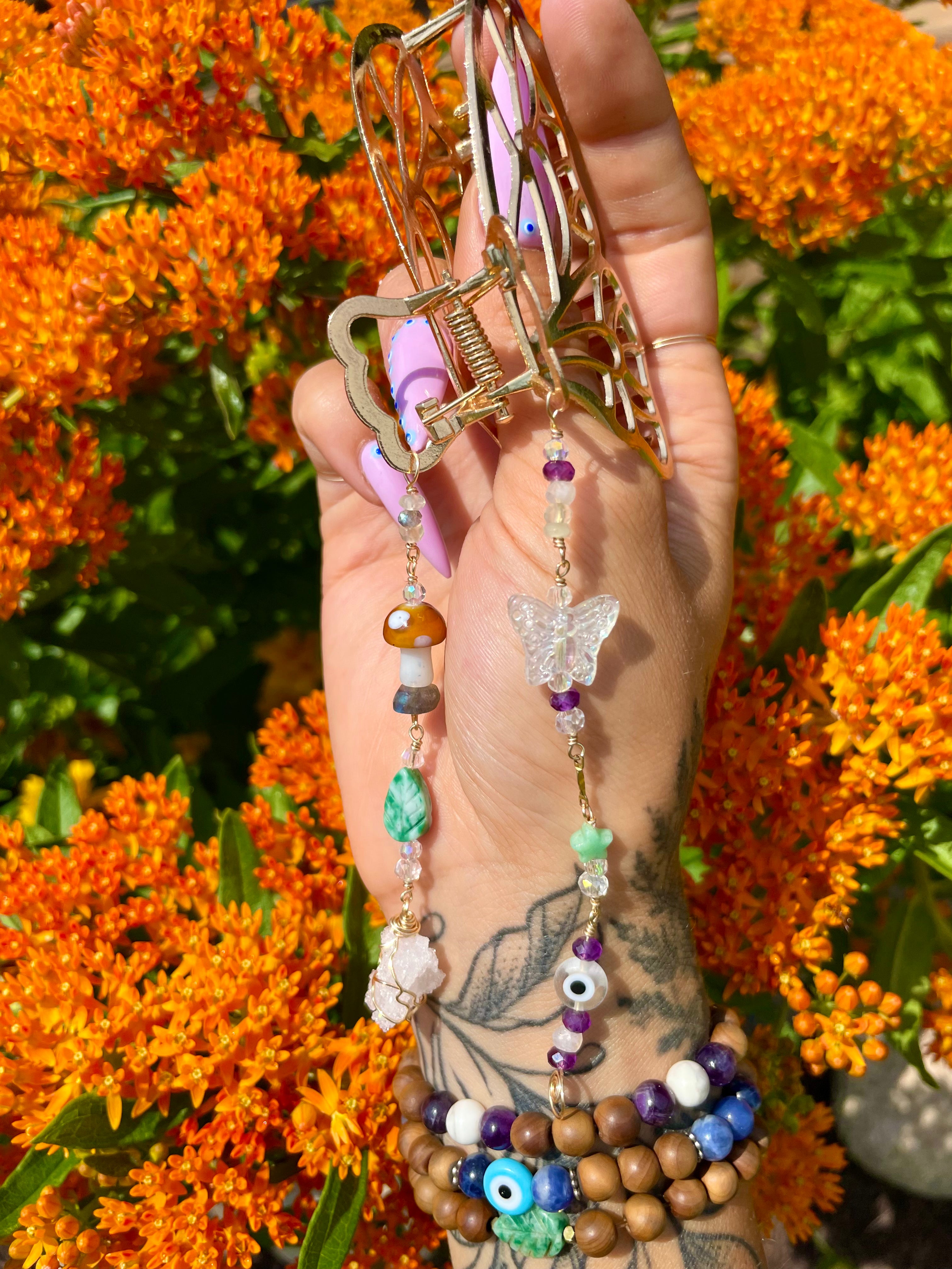 trippy fairy butterfly clip