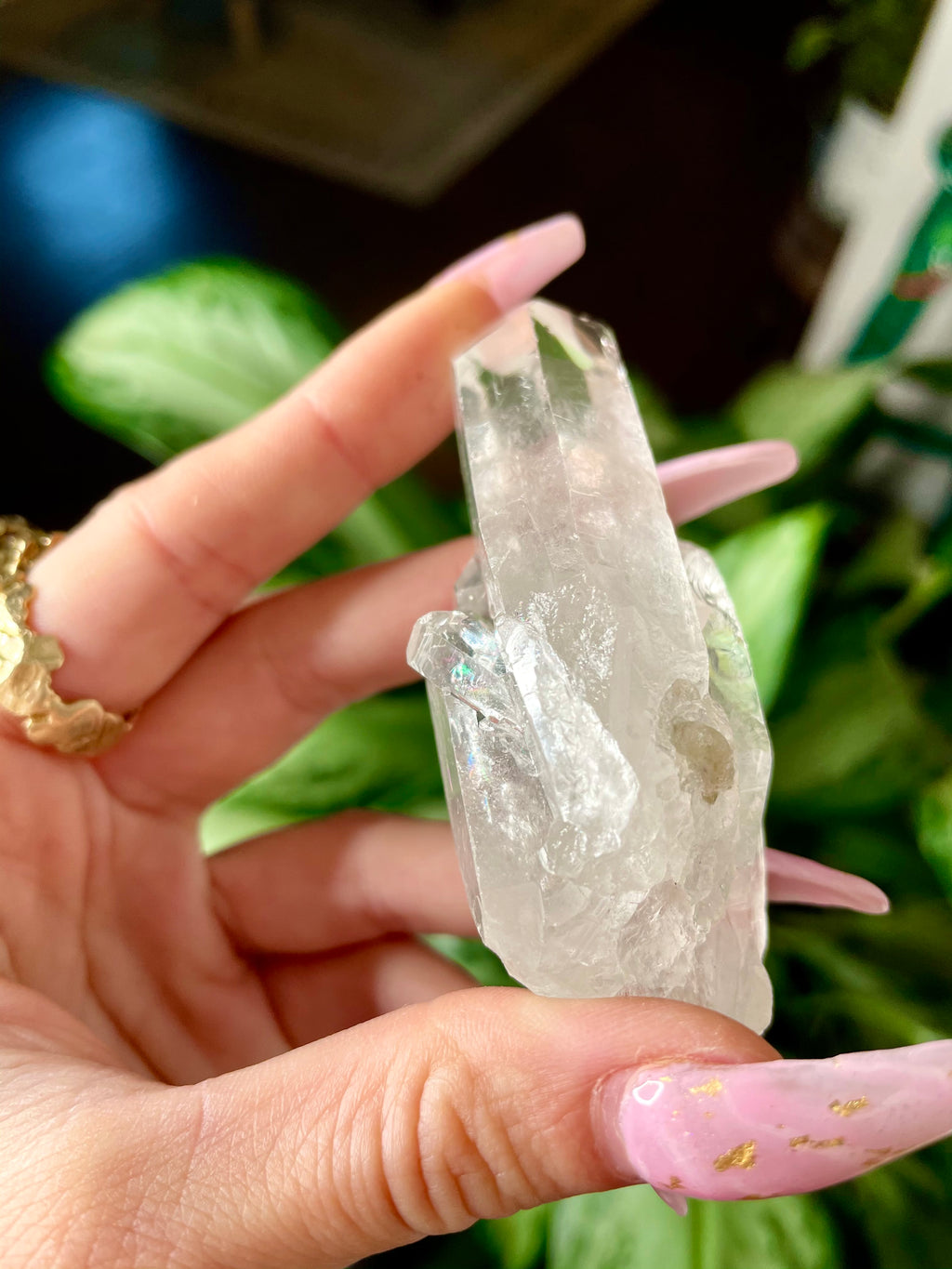 large clear quartz multi-point crystal
