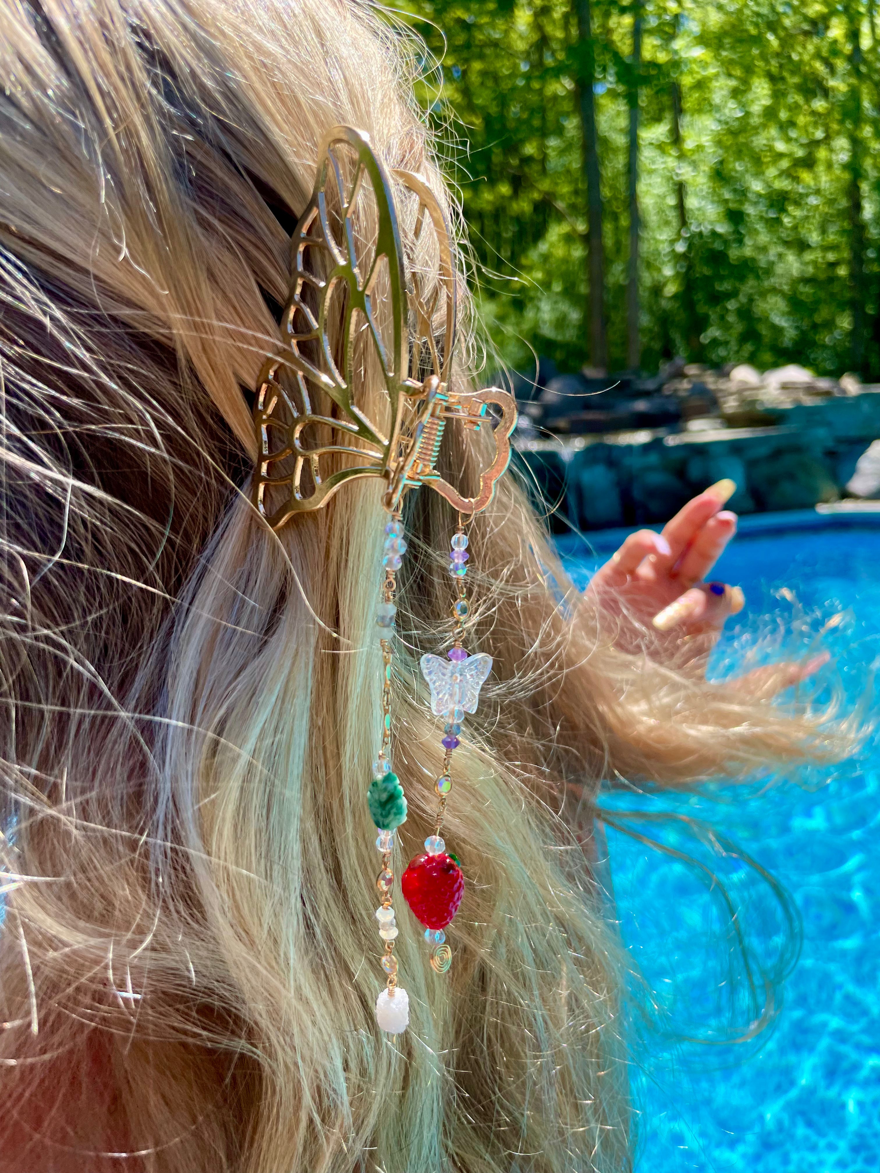 strawberry fairy butterfly clip