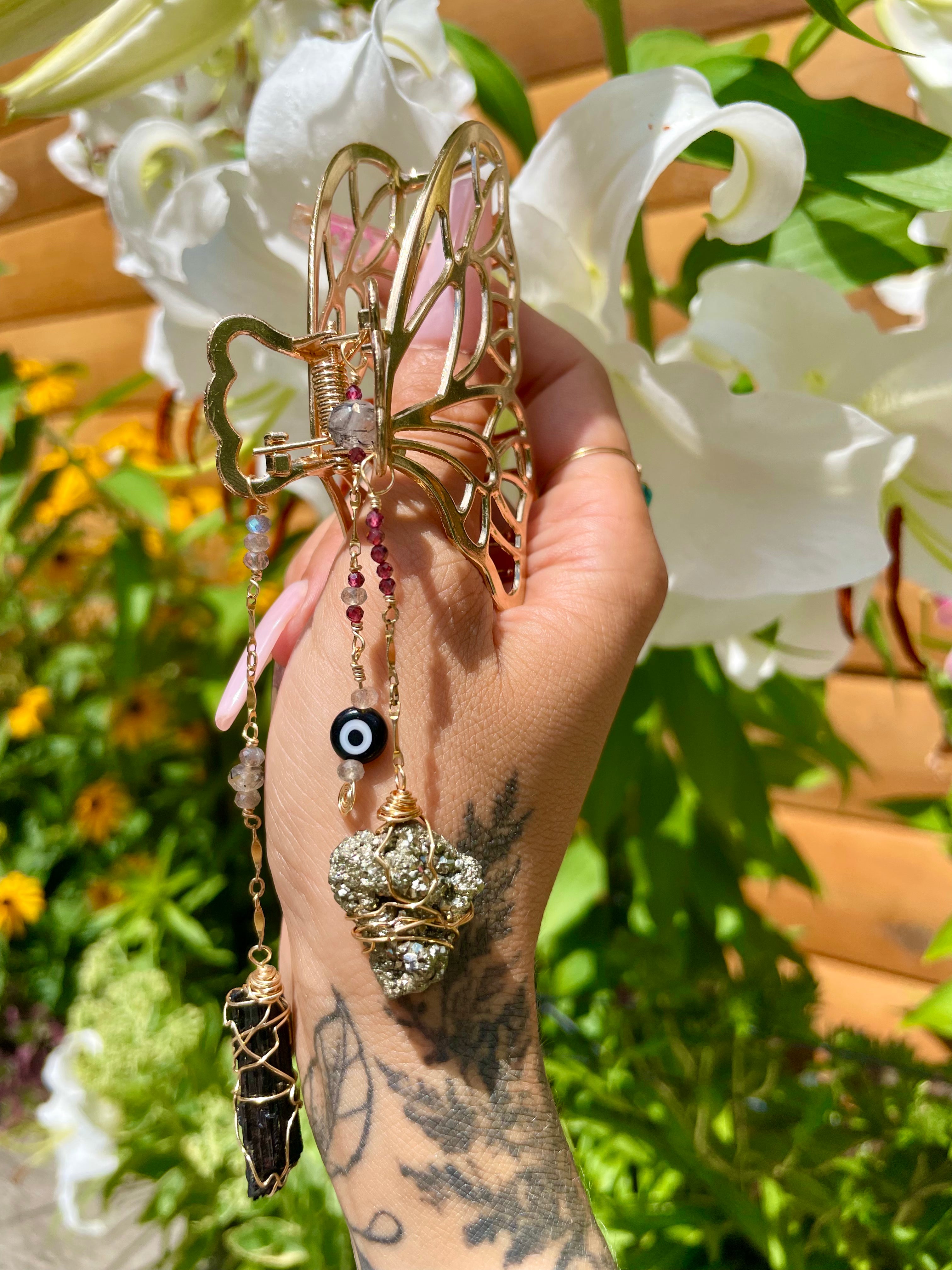 protect me butterfly crystal clip