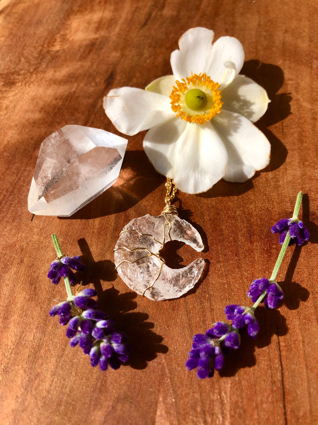 little quartz moon necklace