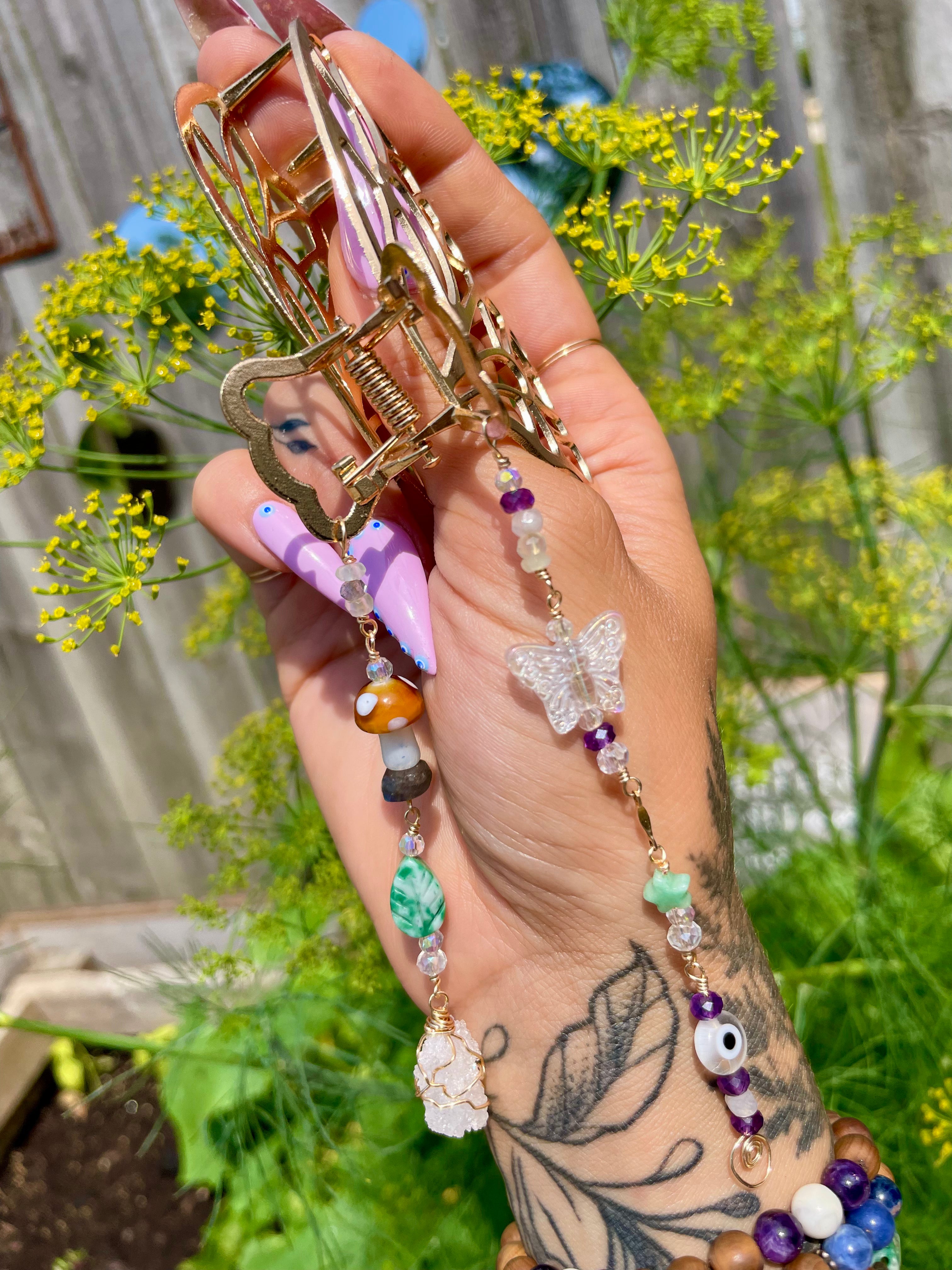 trippy fairy butterfly clip