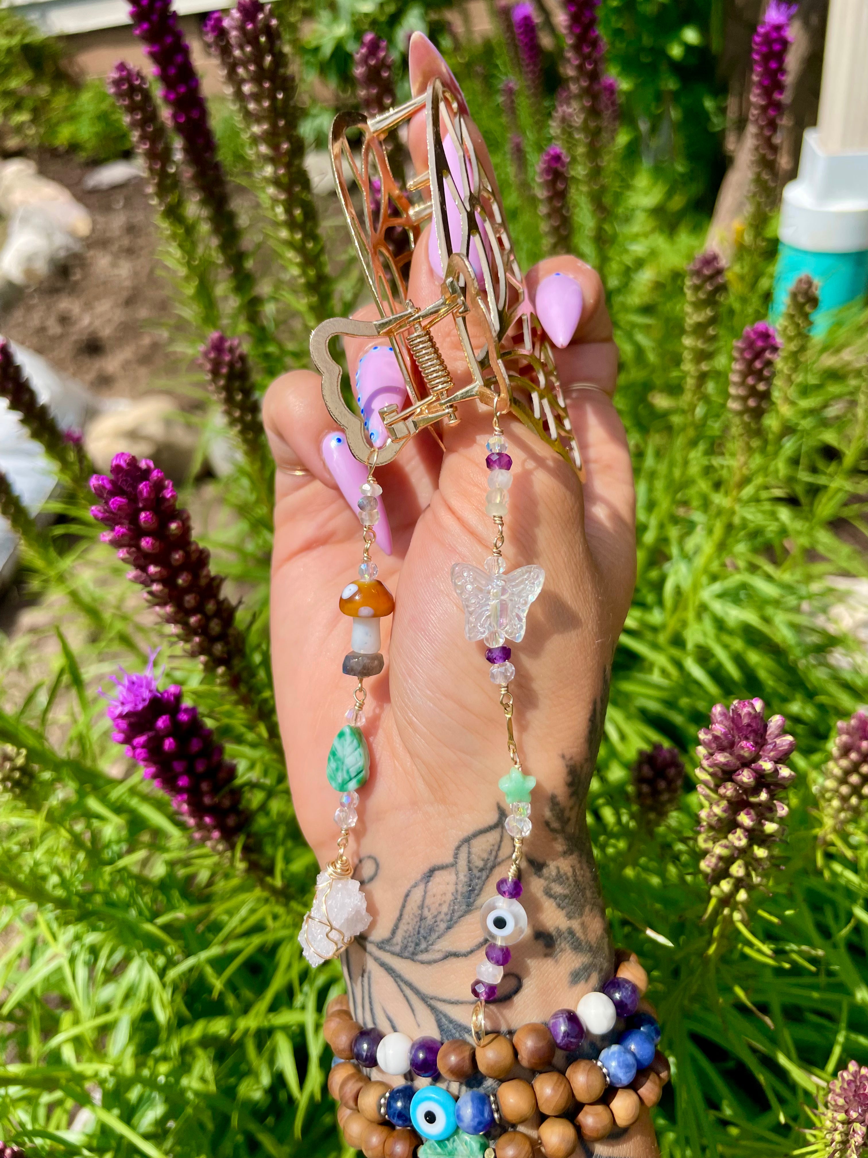 trippy fairy butterfly clip